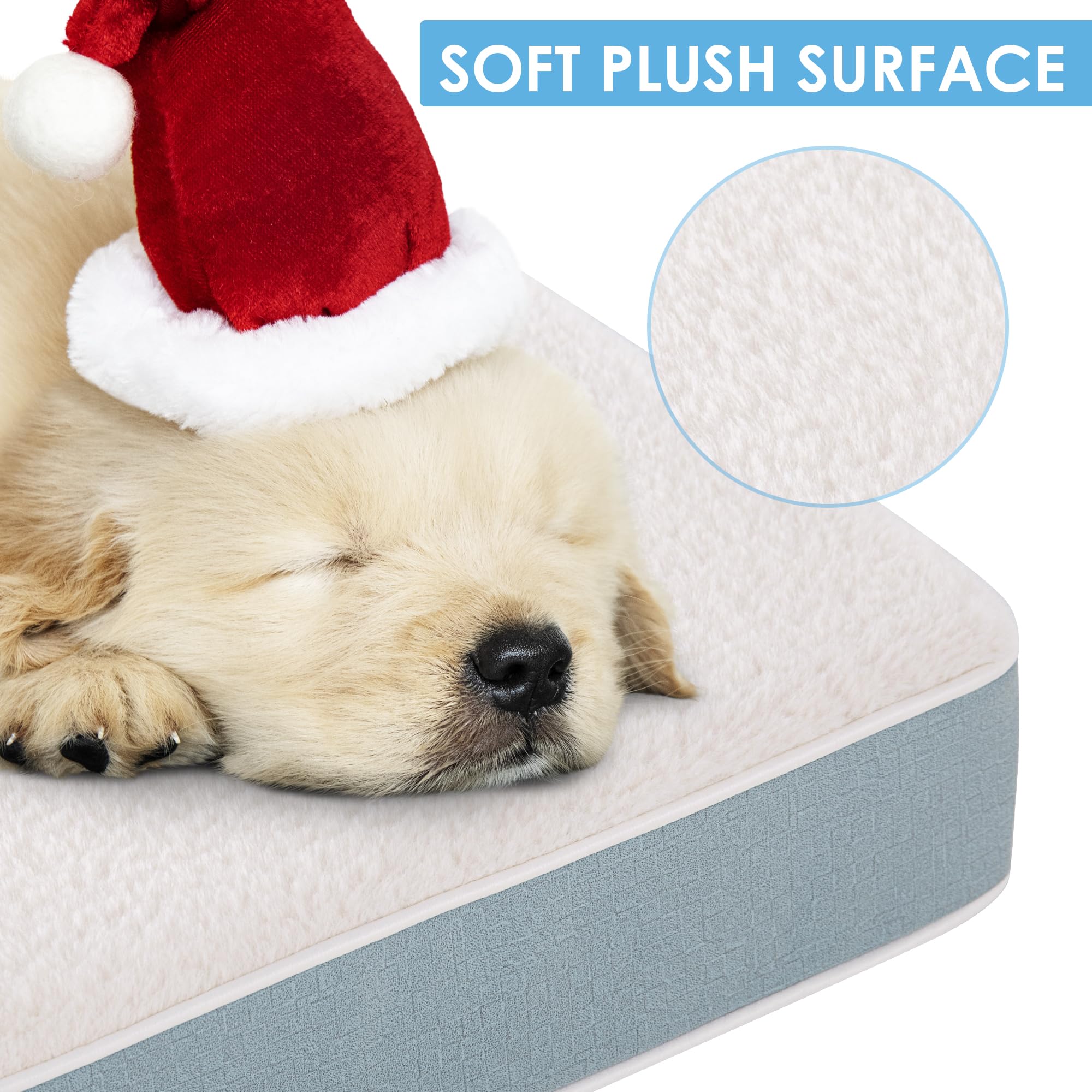 Sunheir Dog Bed Covers Soft Plush Replacement Washable, Extra Large Waterproof Dog Bed Cover With Zipper, Pet Bed Cover 41X27X3