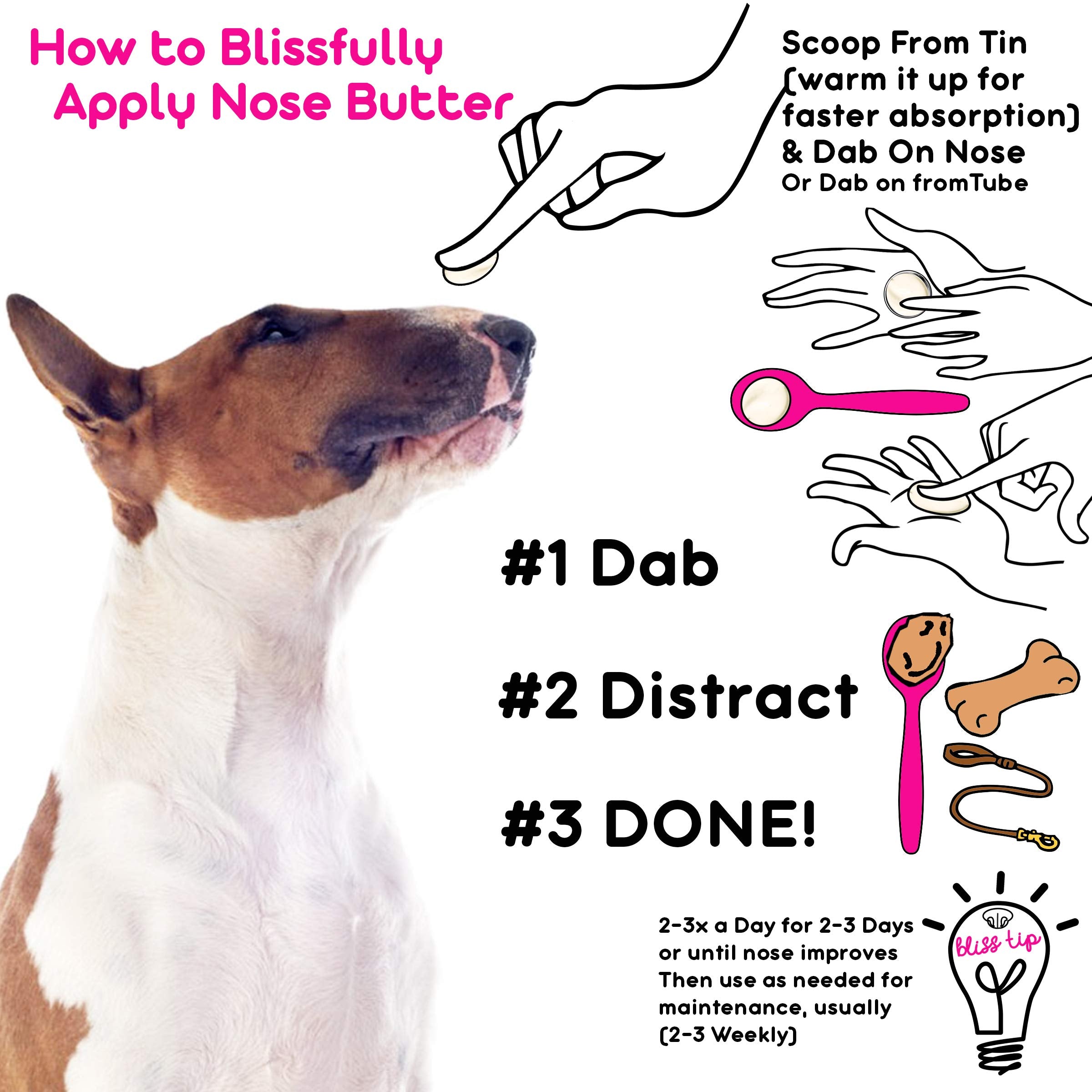 The Blissful Dog Bull Terrier Unscented Nose Butter, 0.50-Ounce