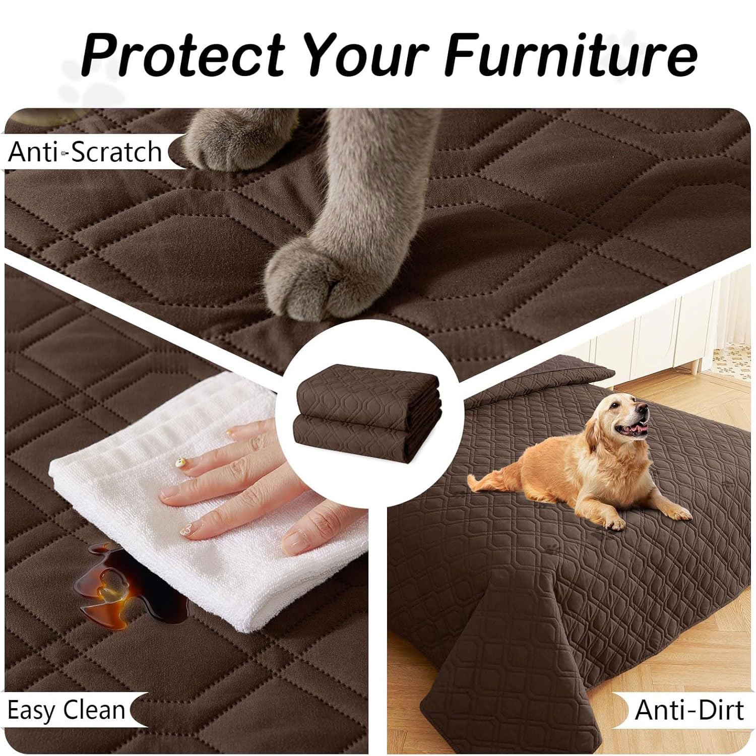 hyha Waterproof Dog Bed Blanket, Soft Pet Blankets, Waterproof Couch Cover for Dogs, Reversible Sofa Covers Washable for Furnitu