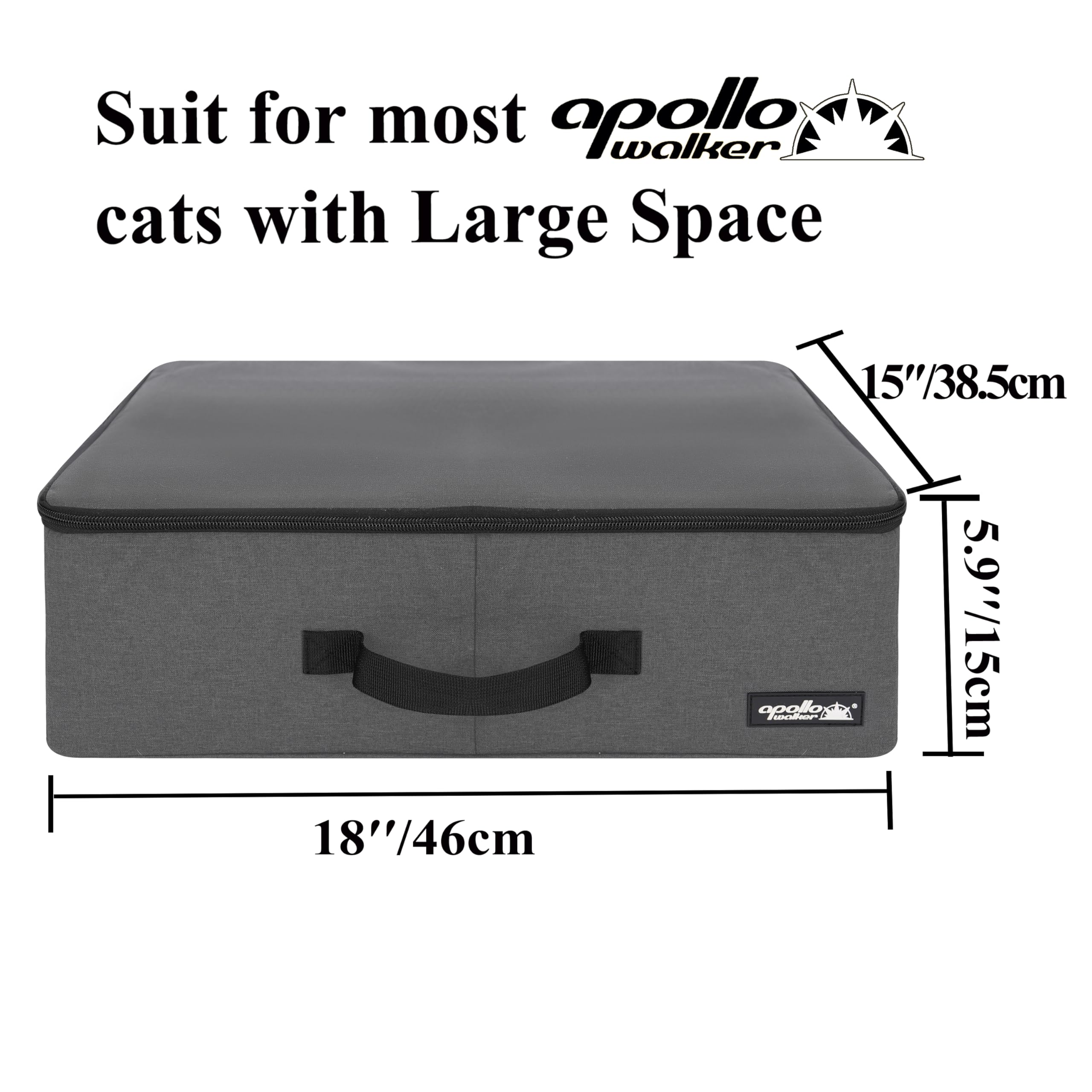 Apollo Walker Portable Cat Travel Litter Box With Zipped Waterproof Bag,Collapsible Litter Carrier For Cat With Zipped Lid And H