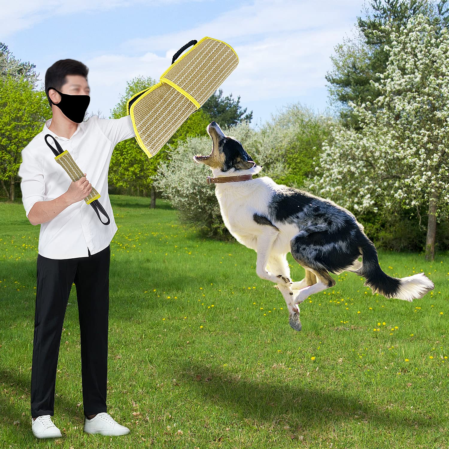 DGSL Dog Bite Training Set - Dog Bite Sleeve, Dog Bite Pillow Tug Toy, Dog Training Stick - Professional Training Equipment for