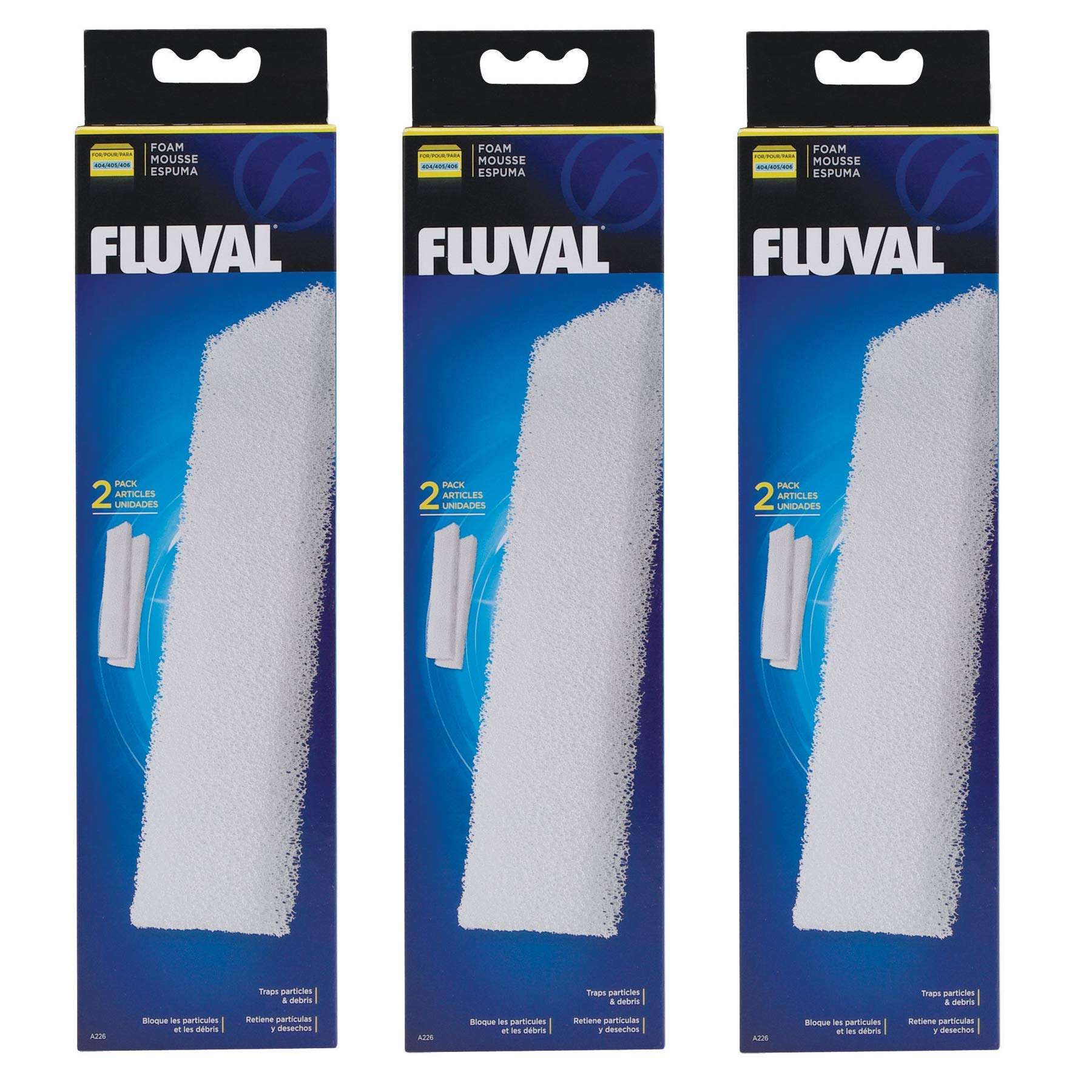 (3 Pack) Fluval Filter Foam Block 404/405, 2 Blocks Each