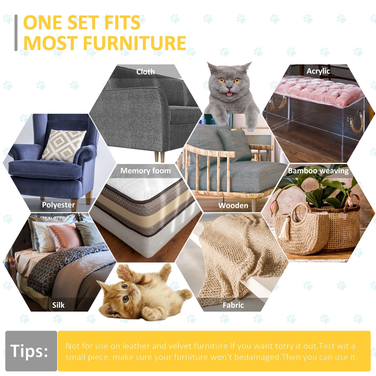 Xmzcymyo Anti Cat Scratch Furniture Protectors, 11Pcs Cat Scratch Deterrent Tape, Couch Corner Protectors For Cats, Double Sided Sofa Anti Scratching Sticky Tape