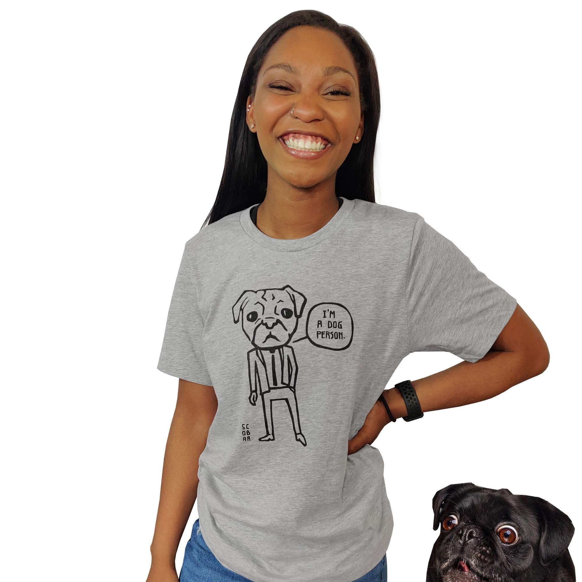 Cat/Dog Person T-Shirt (Dog Grey, 2X-Large)