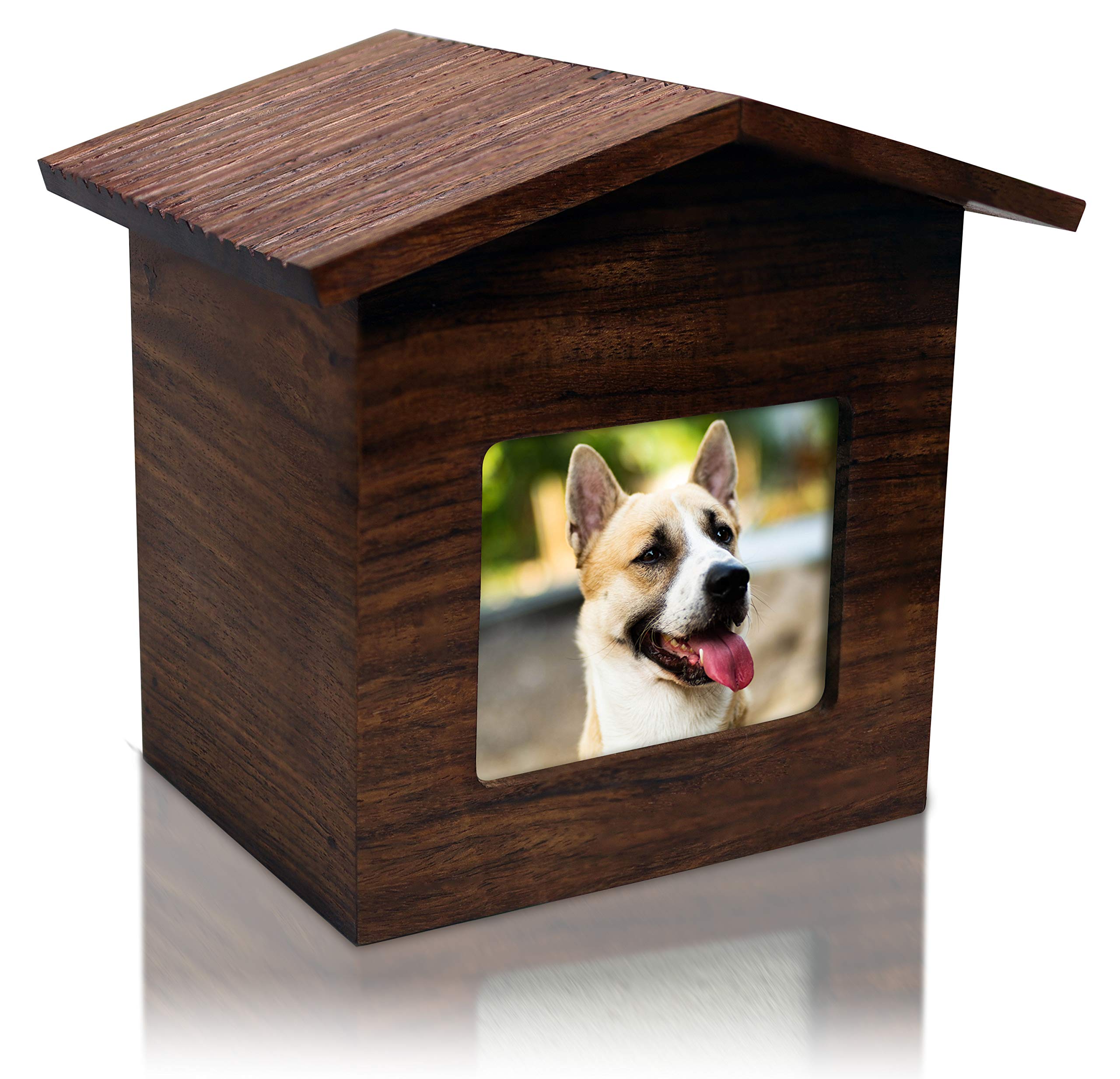 Royal Matter Rosewood Photo Frame Dog House Cremation Pet Urn 6.25' L X 5'W X 5.5' Capacity: 60 Cu. In.