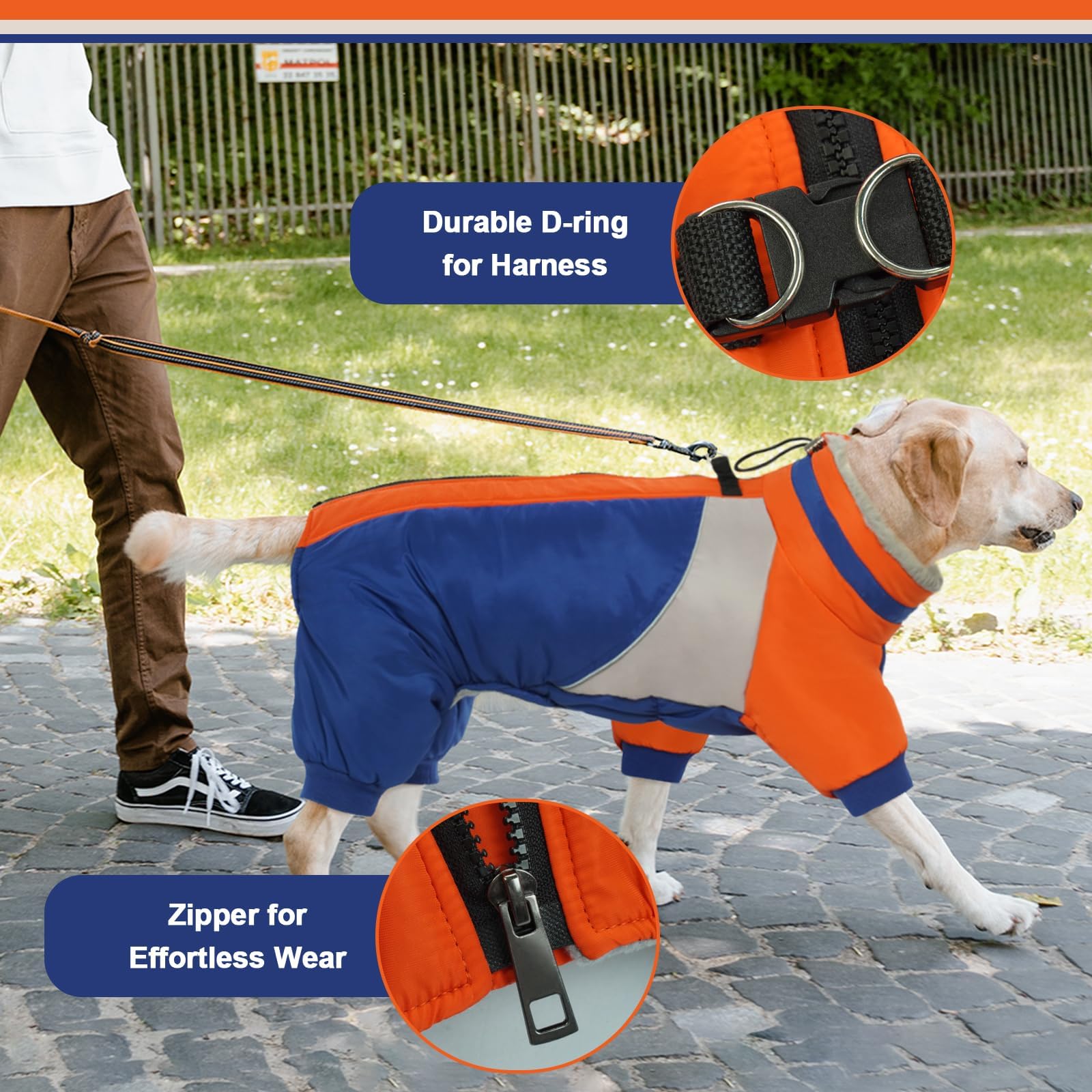 Kuoser Fullbody Dog Coat - Warm Winter Coat With Reflective Jacket & Built-In Harness, Suitable For Small Dogs Like Yorkie, Bich
