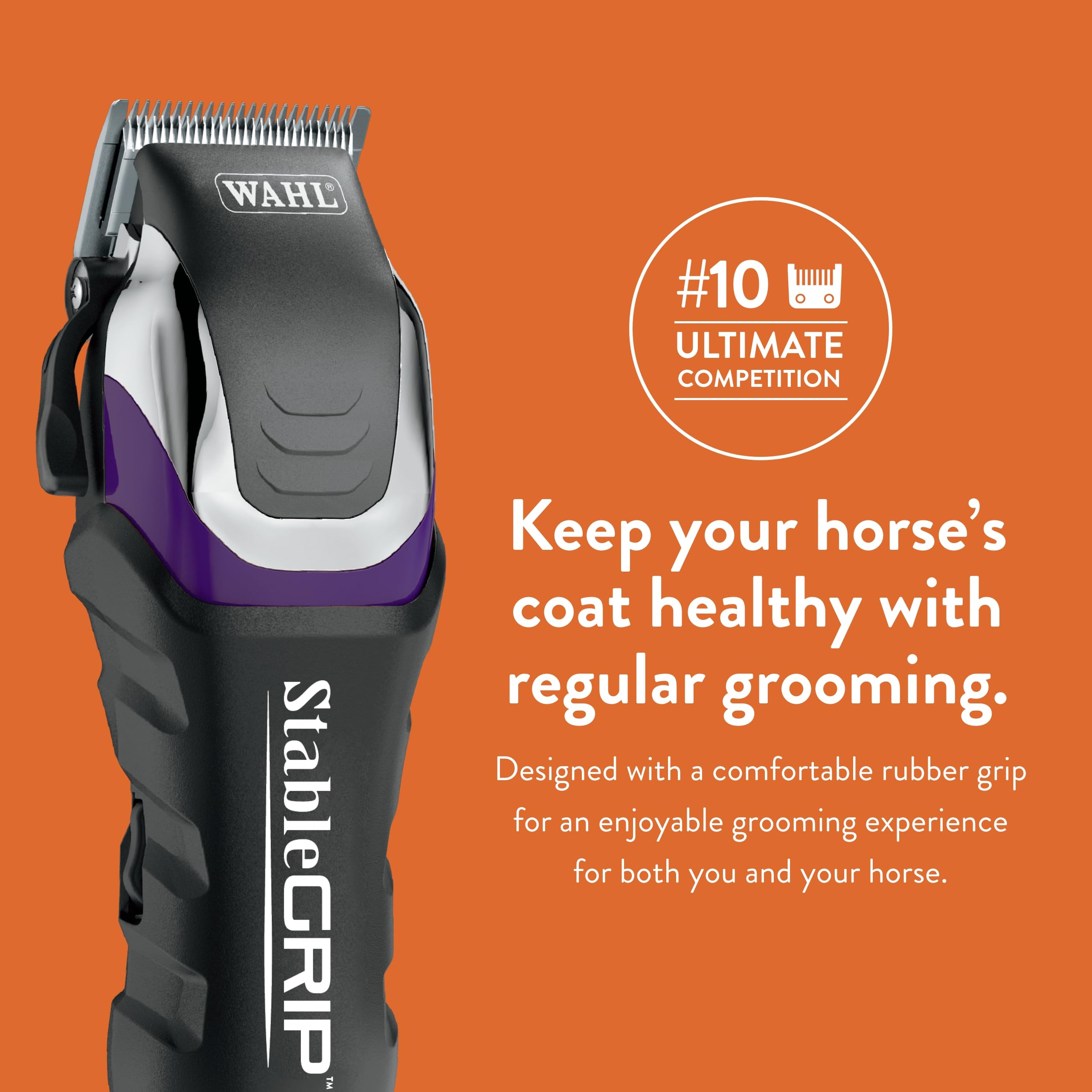 Wahl Pro Animal Stable Grip - Comprehensive Equine Grooming Kit - Light Body Clipping - Trimming Face, Ears & Fetlocks - Stable