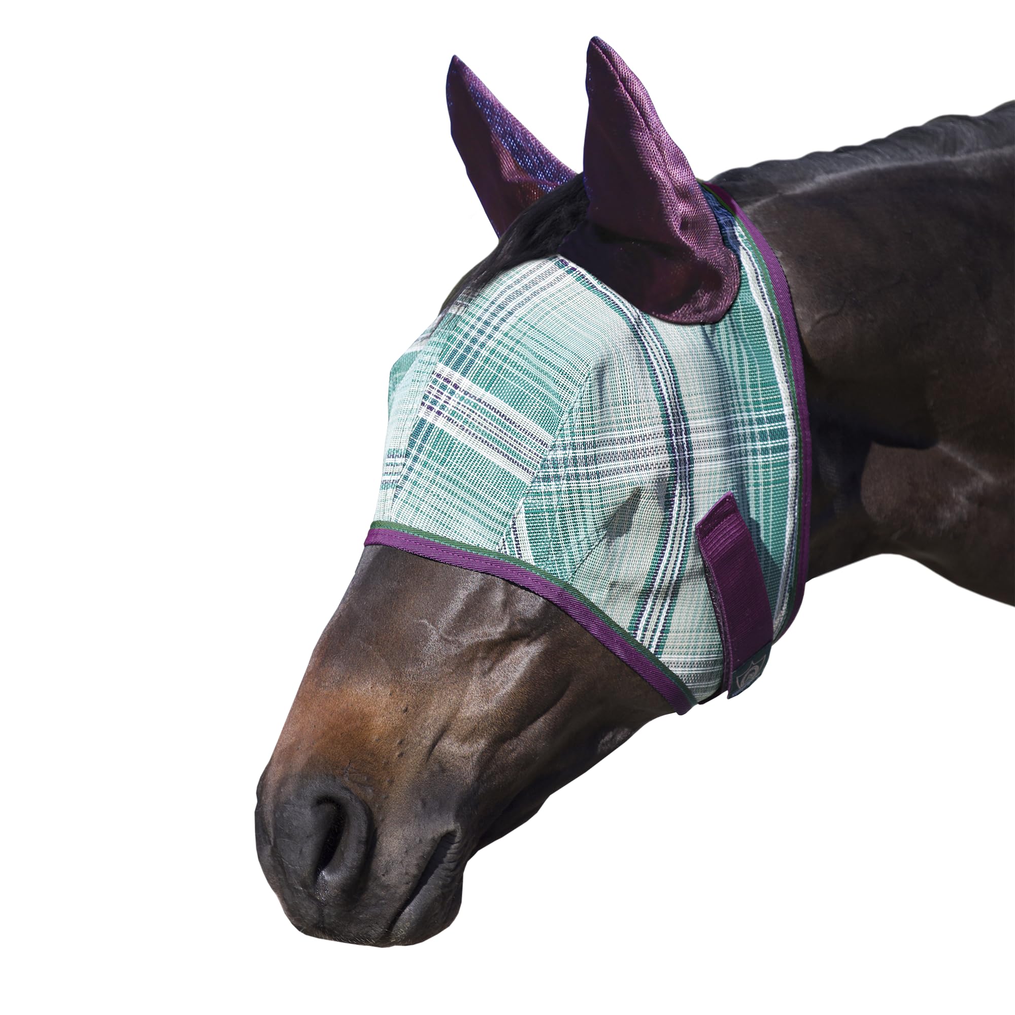 Kensington Signature Fly Mask w/Web Trim, Soft Mesh Ears & Forelock Opening Size: M-Small Horse Color: 2019 - Imperial Jade