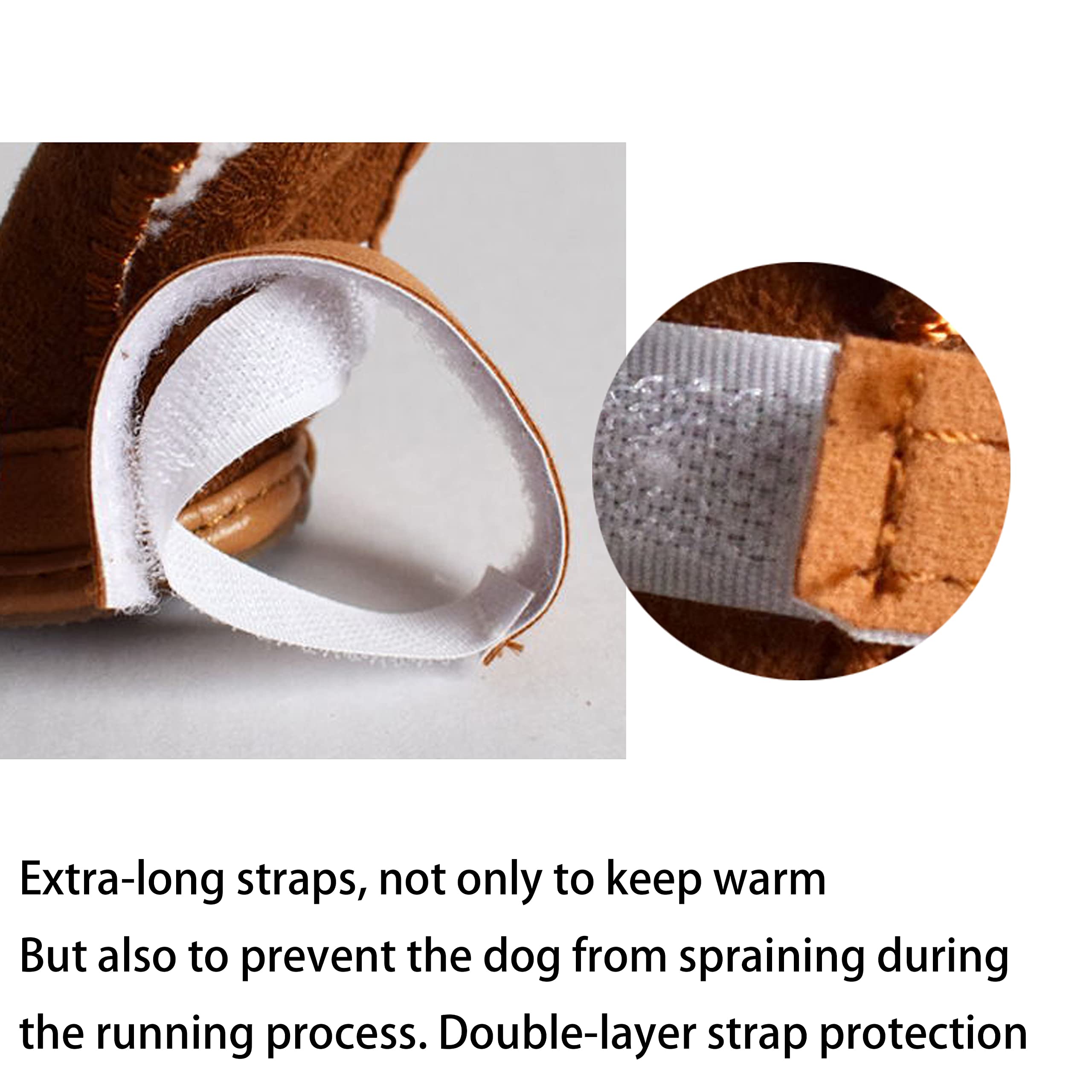 Hpwfhplf Dog Boots, Dog Shoes For Small Dogs Chihuahua, Anti-Slip Paw Protectors For Snow Winter (Brown, Size5)