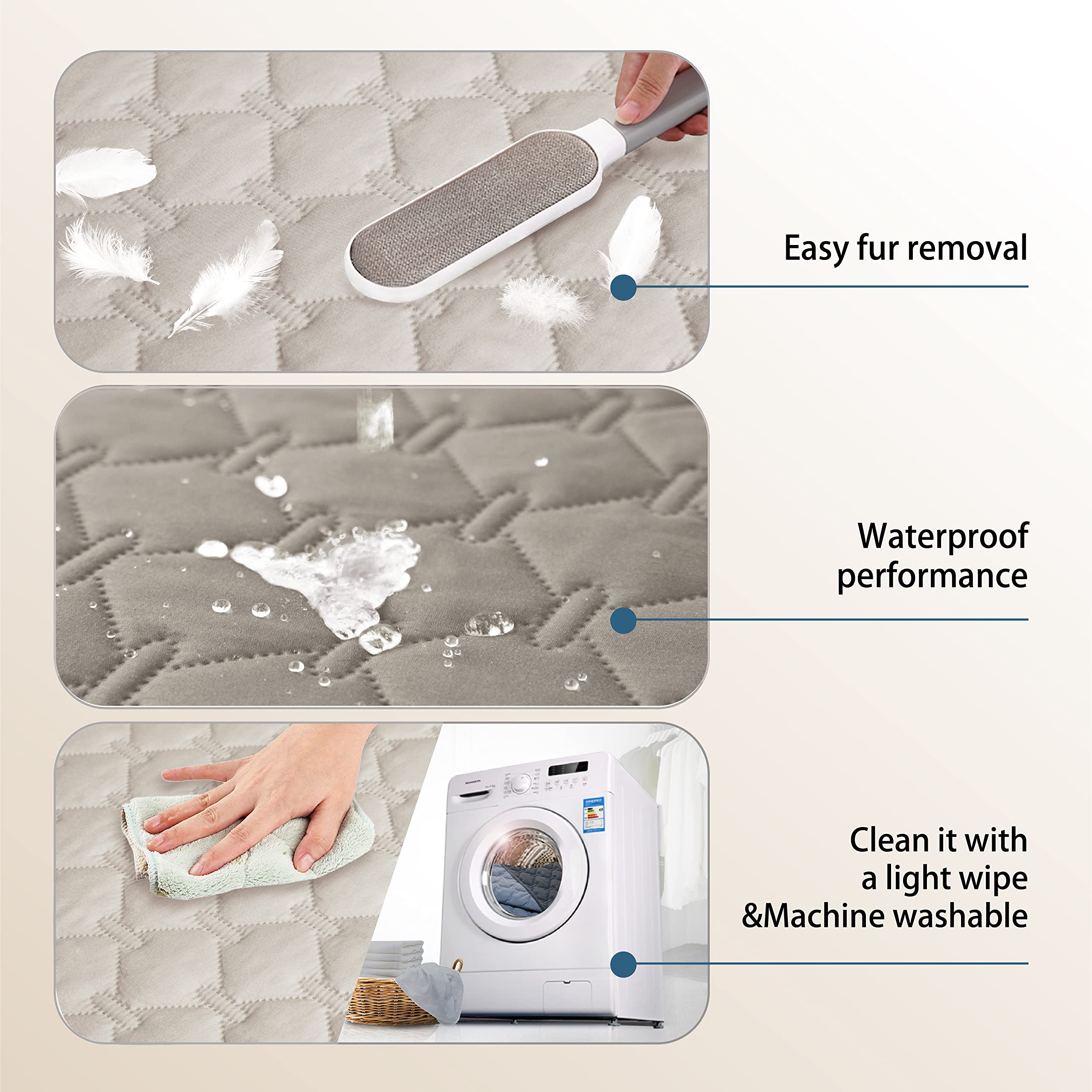 Gogobunny 100% Double Sided Waterproof Dog Blanket Soft Pet Bed Cover Reversible Protect Furniture Couch Sofa Car For Puppy Large Dog Cat (Dark Stone/Light Stone, 82X102 Inch (Pack Of 1))