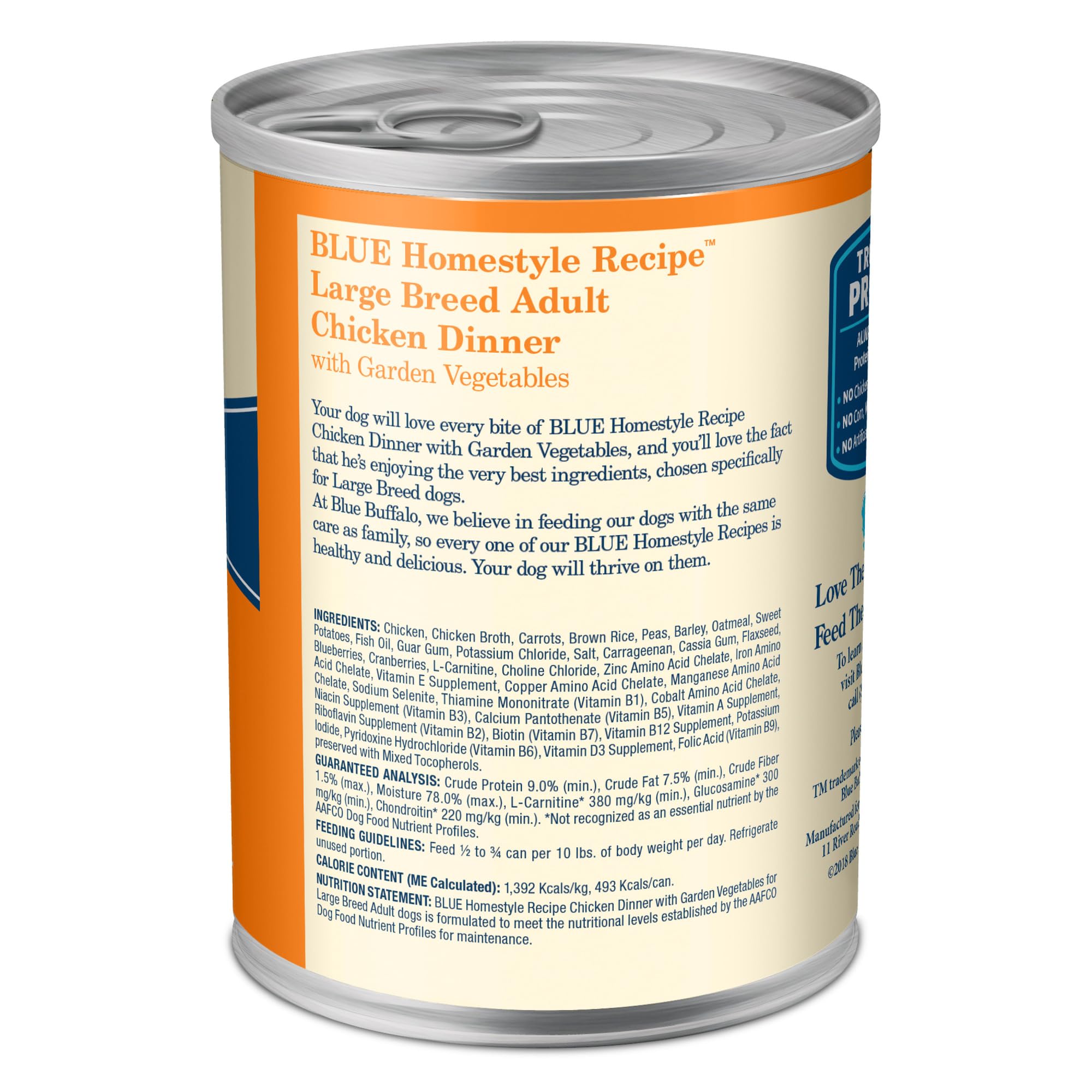 Blue Buffalo Homestyle Recipe Large Breed Adult Wet Dog Food, Made with Natural Ingredients, Chicken Dinner With Garden Vegetabl