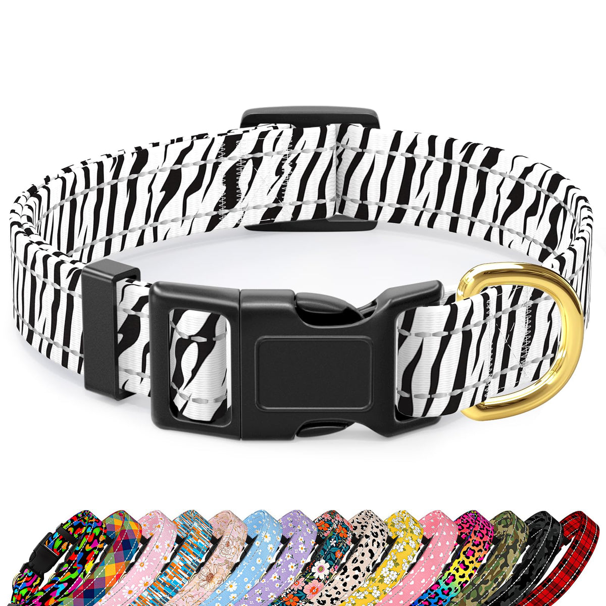 Tmoodel Reflective Dog Collar For Extra Small Dogs Cats, Cute Boho Adjustable Heavy-Duty Nylon Puppy Collar For Boy And Girl Fem