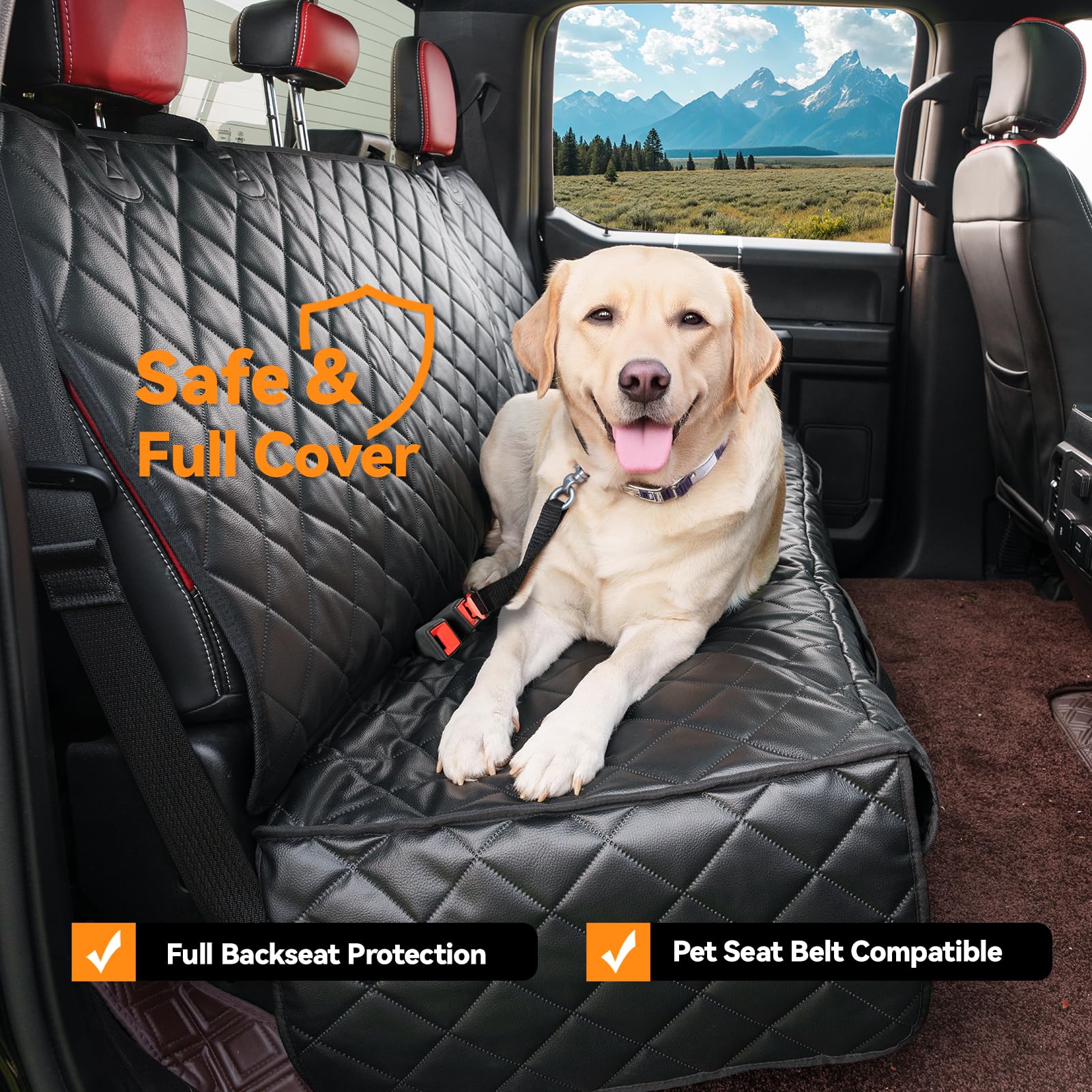 Kritterkorner Waterproof Car Front Seat Cover For Dogs, Heavy-Duty Pu Leather Car Seat Protector For Pets & Kids,Nonslip Scratch