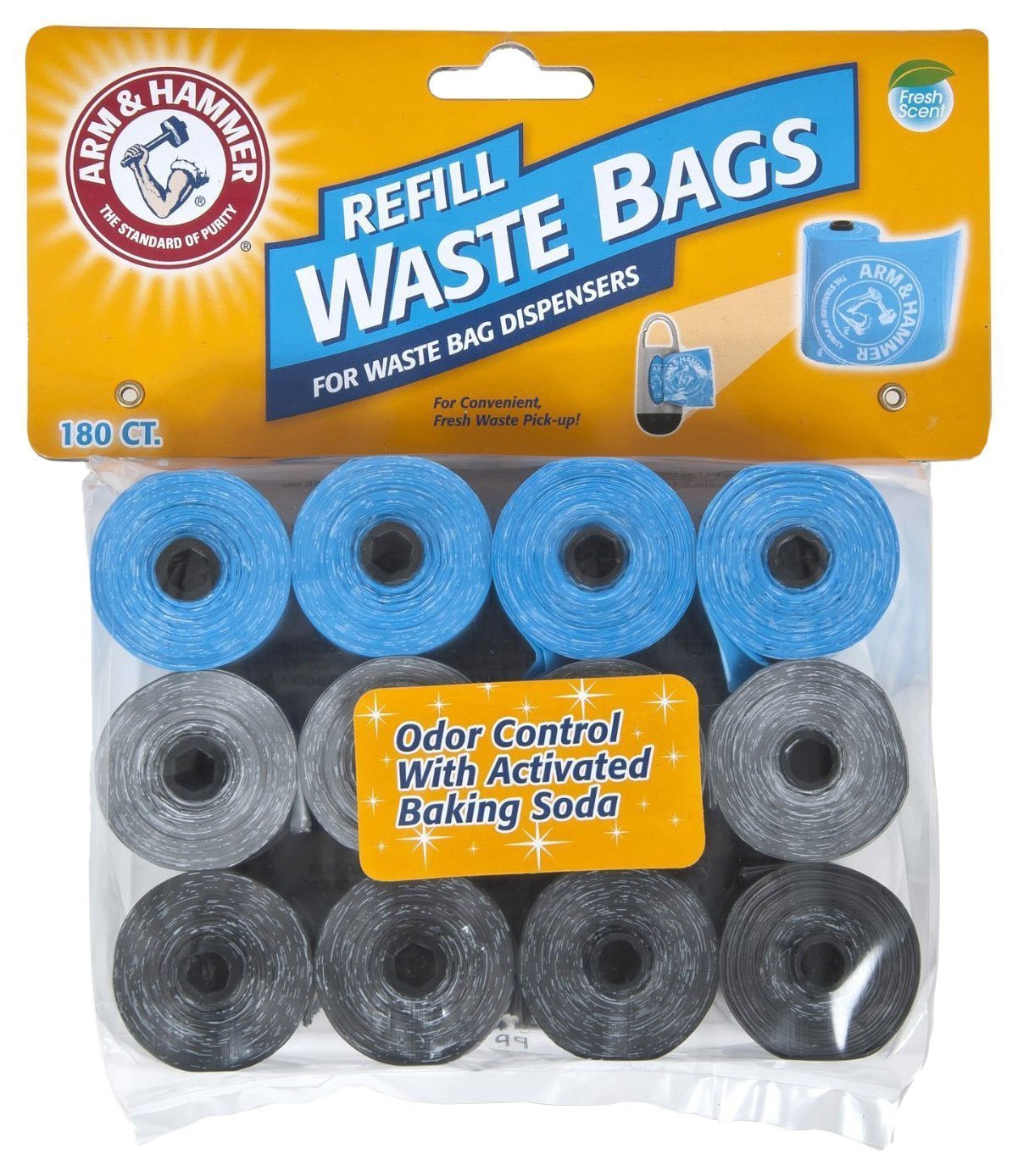 Arm & Hammer 71040 Disposable Waste Bag Refills, Assorted, 180 2 Pack
