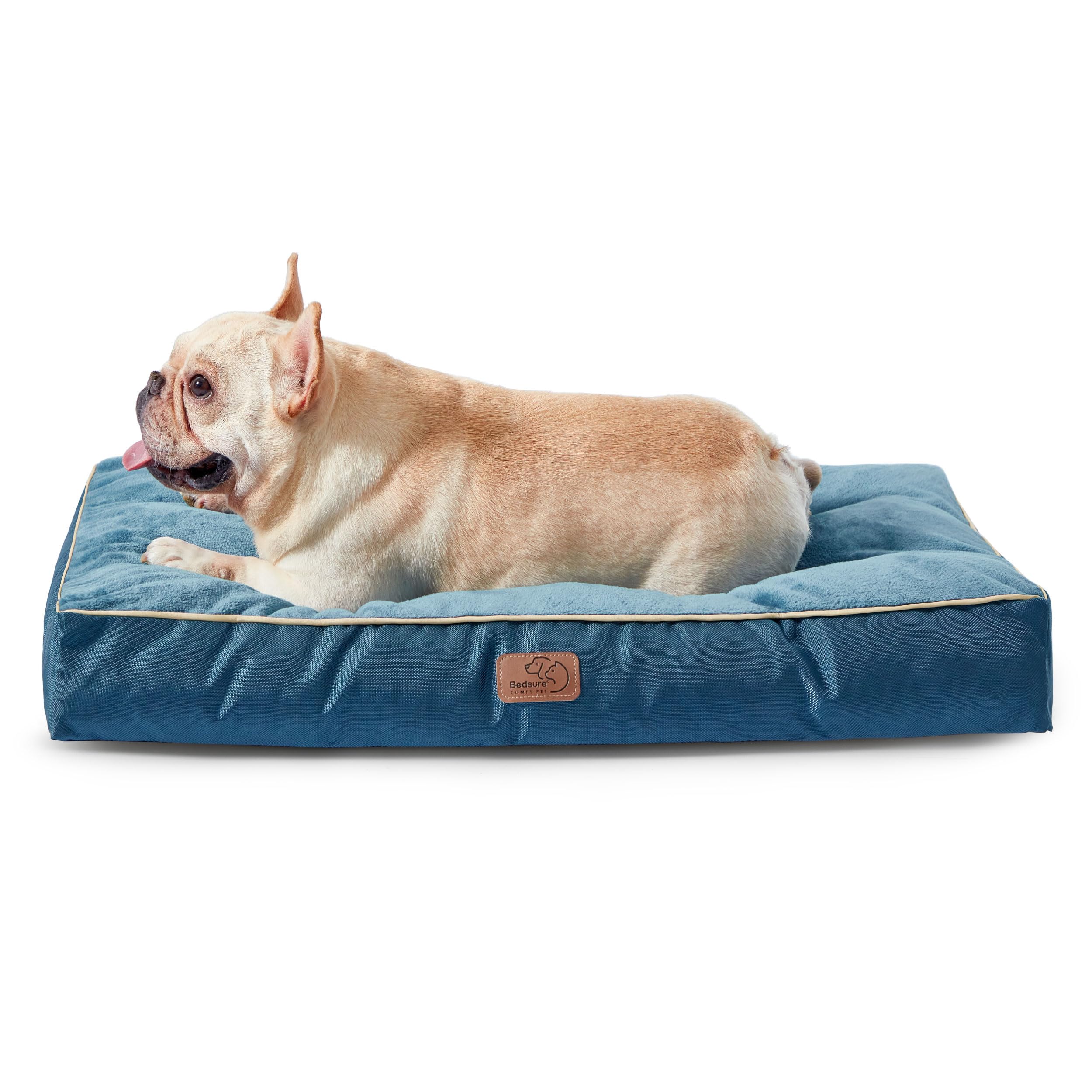 Bedsure Waterproof Dog Bed For Medium Dogs - 4 Inch Thicken Up To 45Lbs Pet Mat Pillows With Removable Washable Cover, Blue
