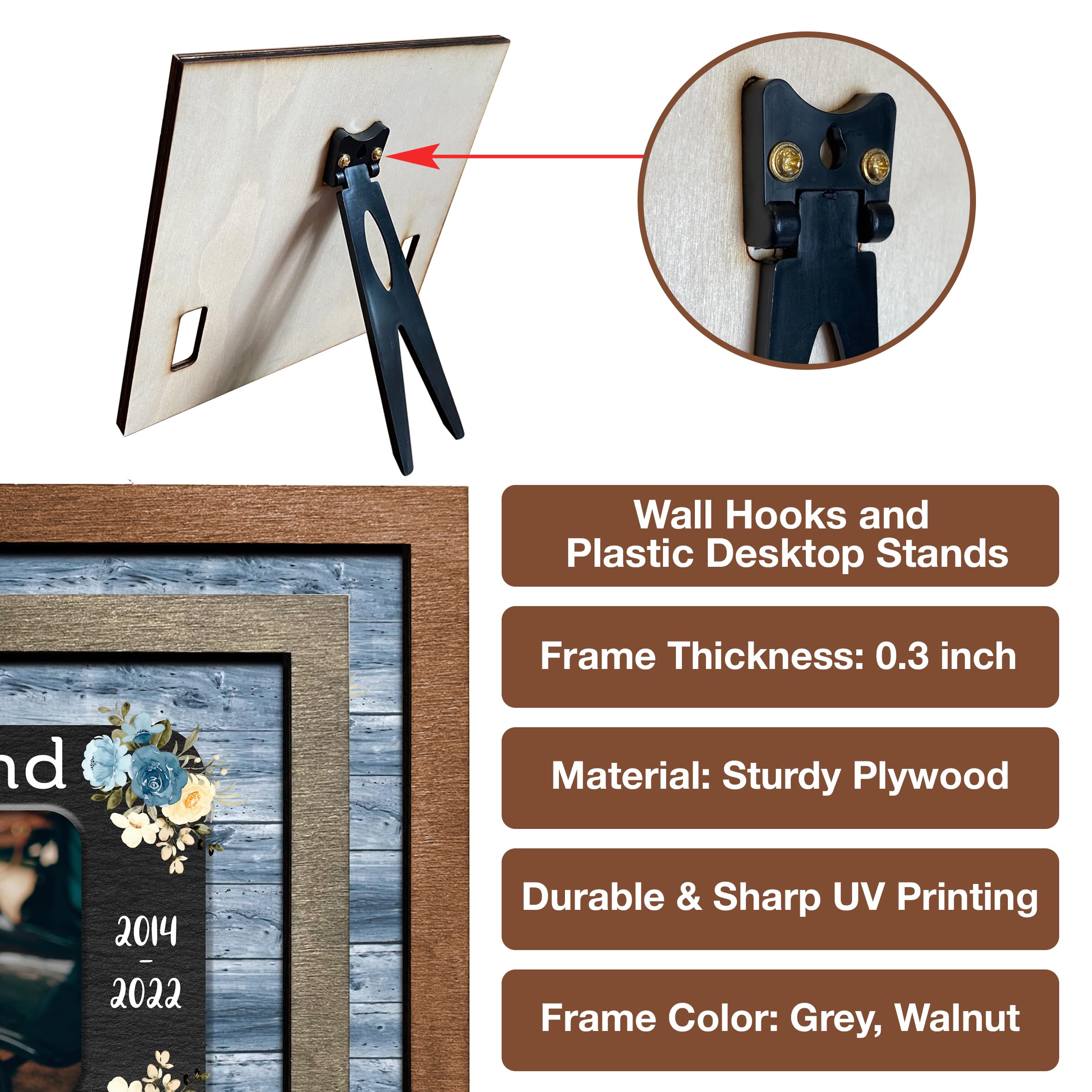 Bfigift Dog Memorial Gifts Personalized Loss Of Pet Dog Memorial Picture Frame Pet Loss Gift Dog Personalized Custom Pet Memorial Cat Picture Collar Frames Memory Boxes For Keepsakes Death Remembrance