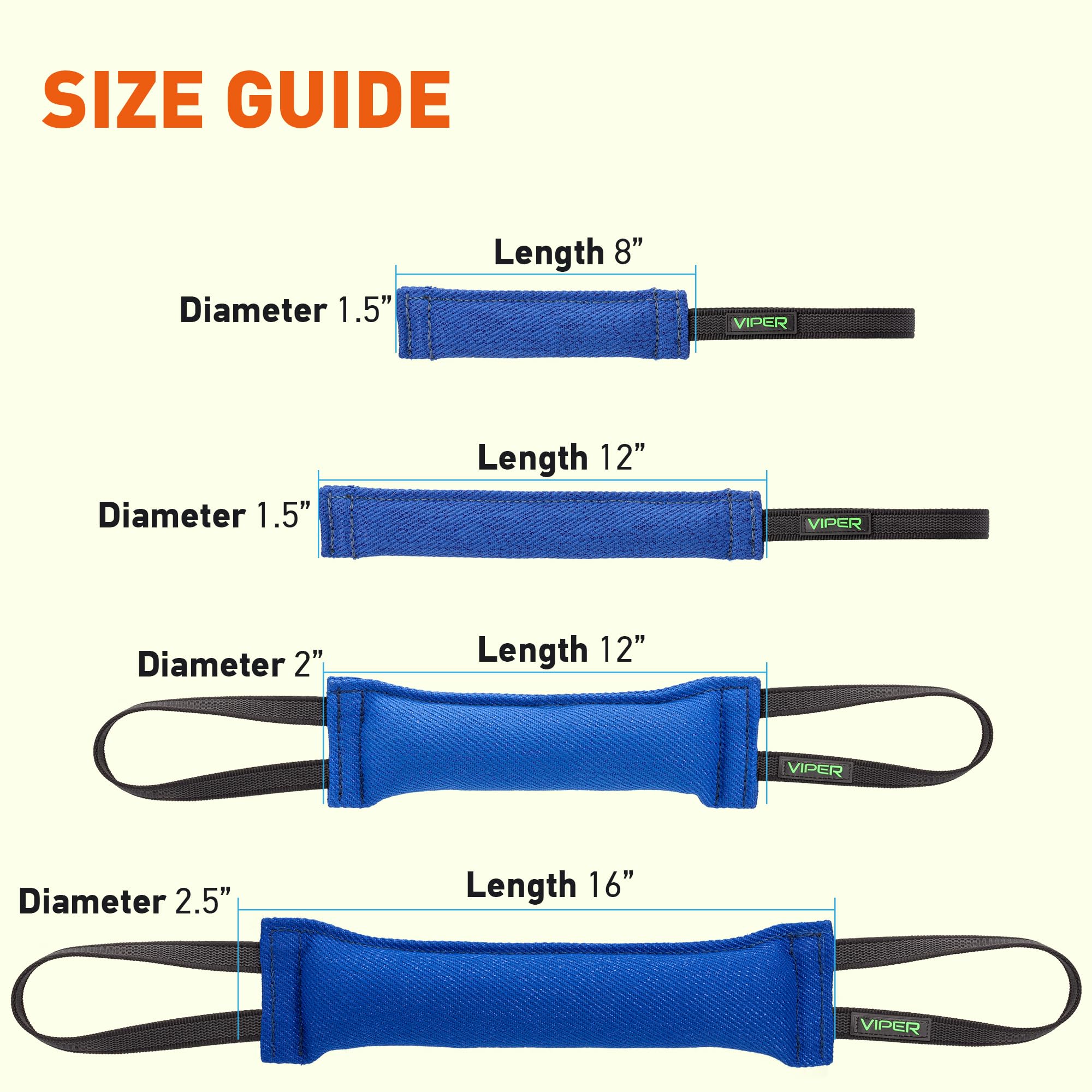 Viper Vs1166-2 40 Cm. L X 60 Mm. Synthetic Linen Tug With One Handle, Blue