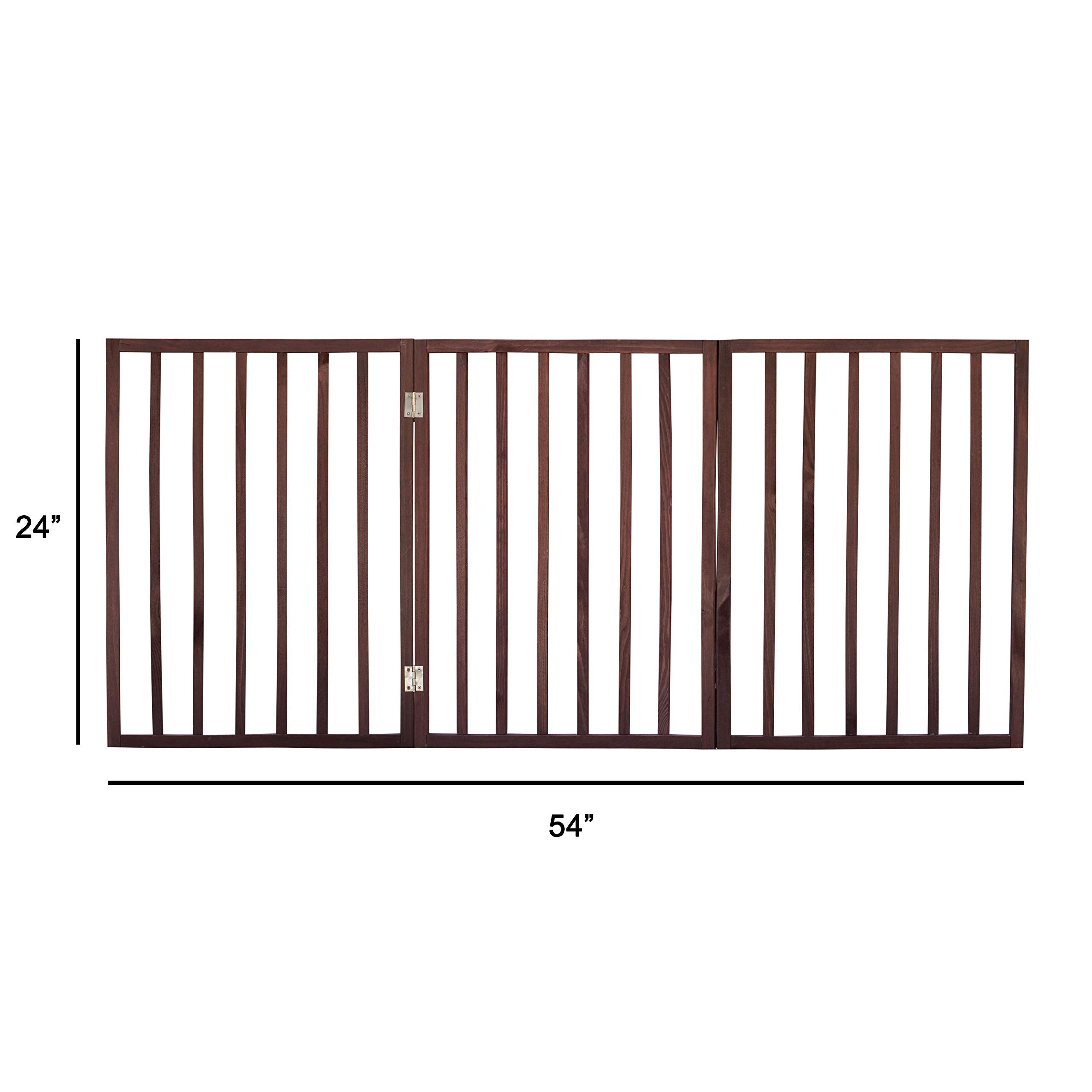 Pet Parade Folding Pet Gate, Brown, Extra Wide