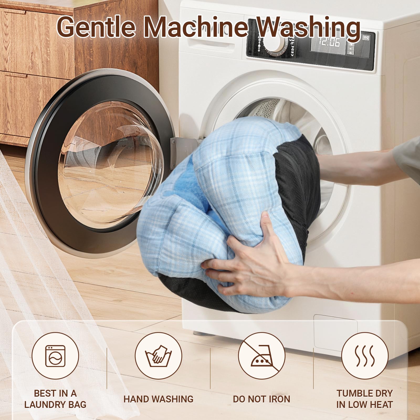 MIHIKK Rectangle Dog Beds for Extra Large Dogs & Cats, Orthopedic Sleeping Pet Bed for Couch with Durable Puppy Cuddler and Anti