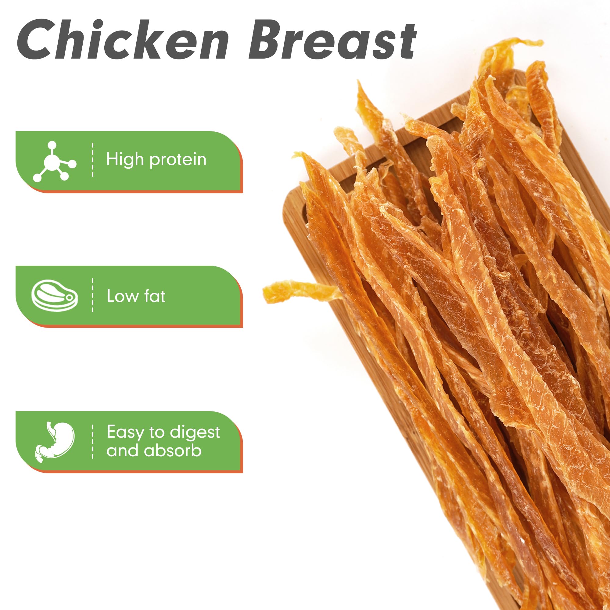 MON2SUN Dog Treats, Chicken Jerky Strips for Small Dogs, High Protein & Grain Free Snacks, Easy to Digest Training Treats (Chick