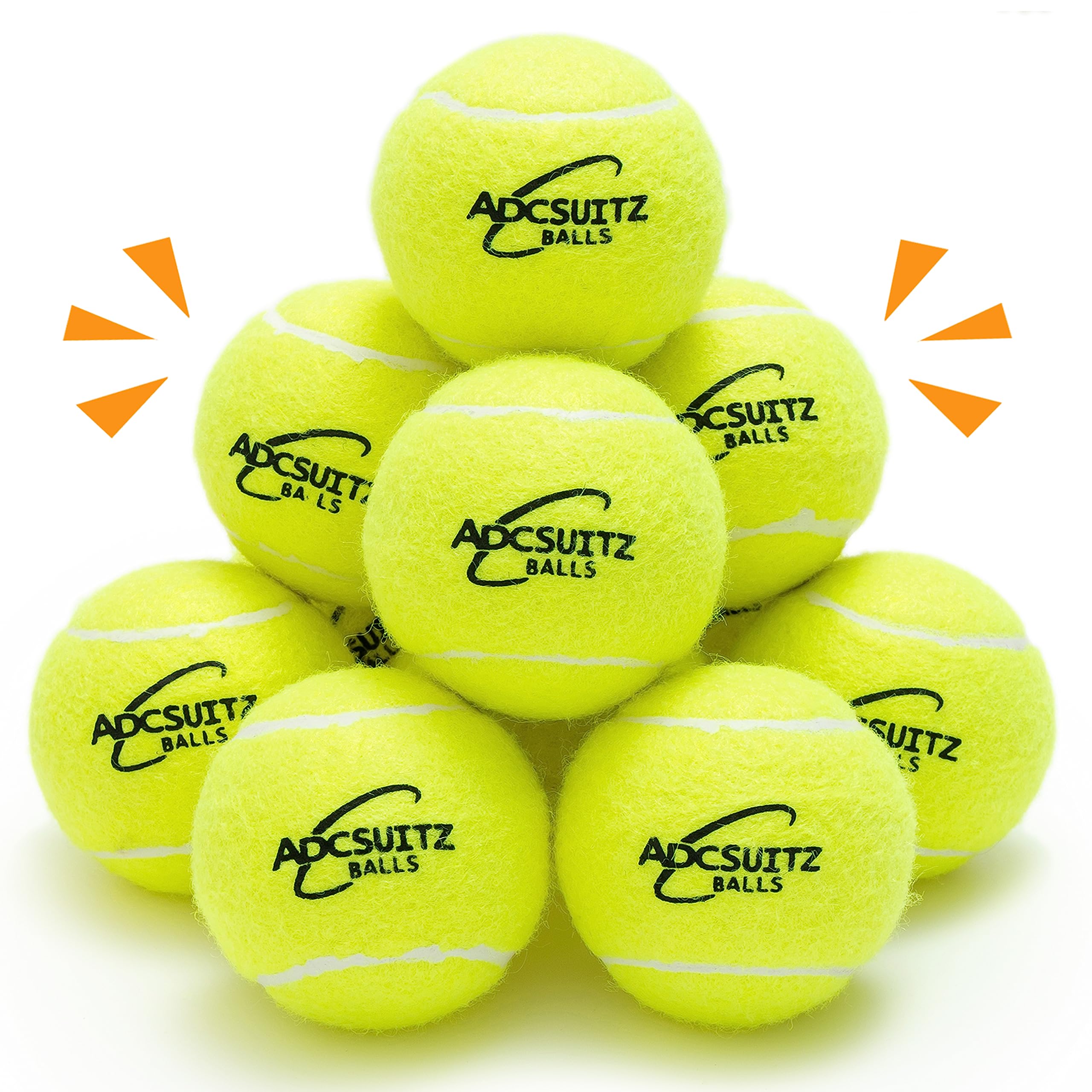 Adcsuitz Dog Tennis Balls - 12 Pack Squeaky Interactive Dog Toys Balls For Training Exercise Playing Indoor Outdoor - 2.5'' Funn
