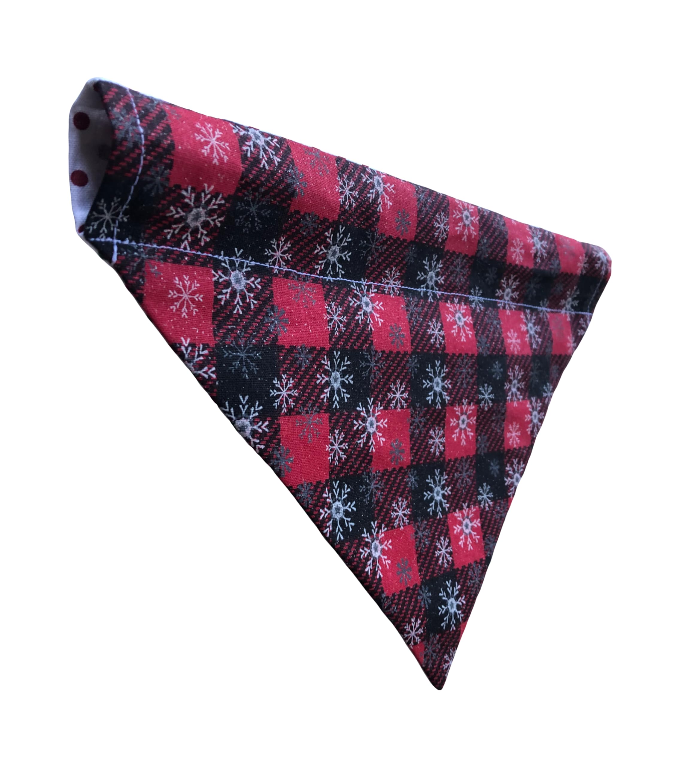 Christmas Dog Bandana | Plaid | Snowflakes | Polka Dots | Glitter | Reversible Slip On Dog Bandana | Slip Over The Collar Bandan