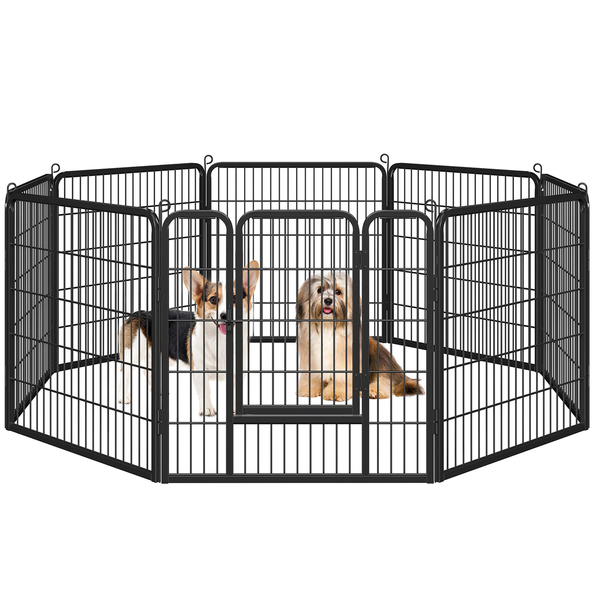 Costoffs Heavy Duty Extra Large 8 Panel Pet Playpen For Small Animals Puppy Dog Pen Duck Cat Rabbit Fence For Indoor/Outdoor Black