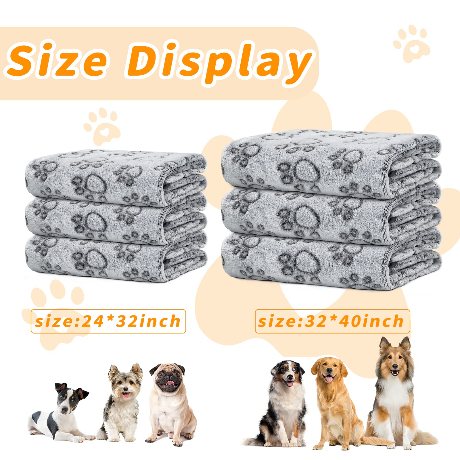 LOKOZ Small Dog Blanket for Small Medium Dogs Fleece Puppy Blanket Washable Dog Blankets for Bed Couch Protection with Cute Paw