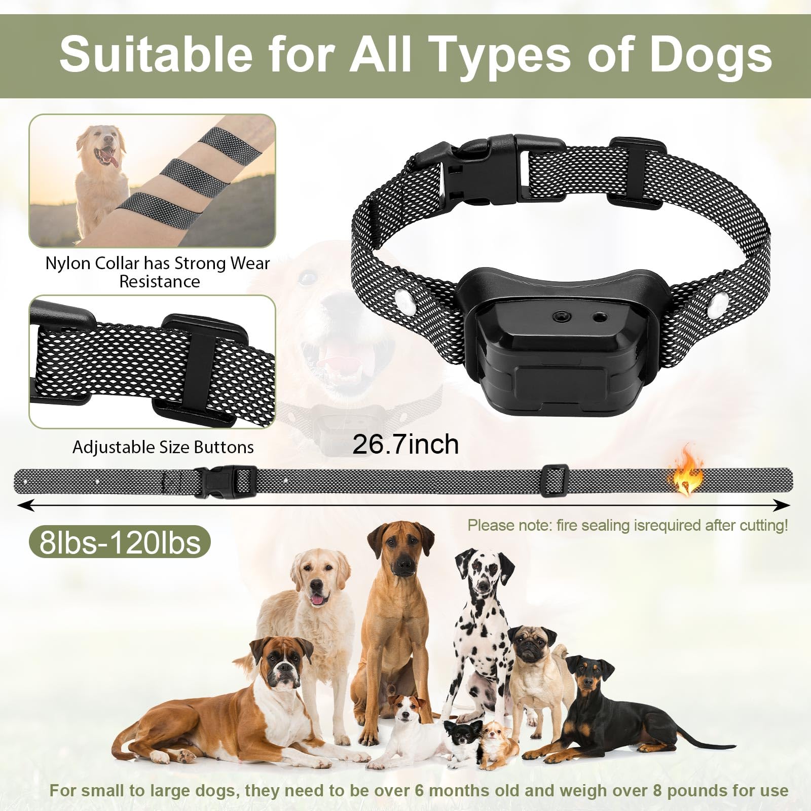 Citronella Training Collar For Dog [2*Collar, No Automatic] Citronella Dog Bark Collar With Beep/Vibration/Spray 4 Mode & 6 Adju