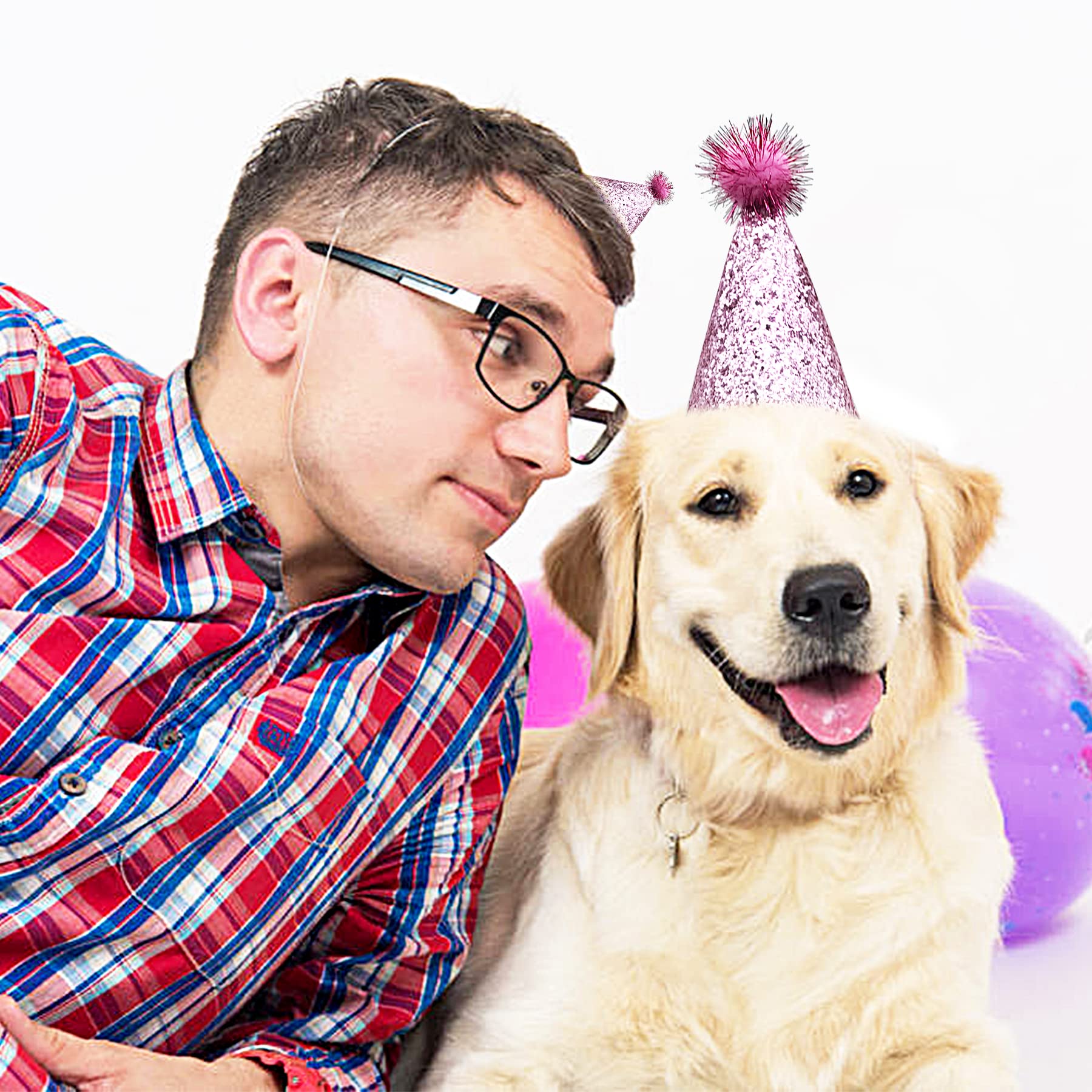 Pet Show 10Pcs Small Dog Birthday Hat Set For Boys Girls Medium Large Dogs Cat Kitten Puppies Party Hats With 0-9 Numbers 10 Glue Dots Grooming Accessories