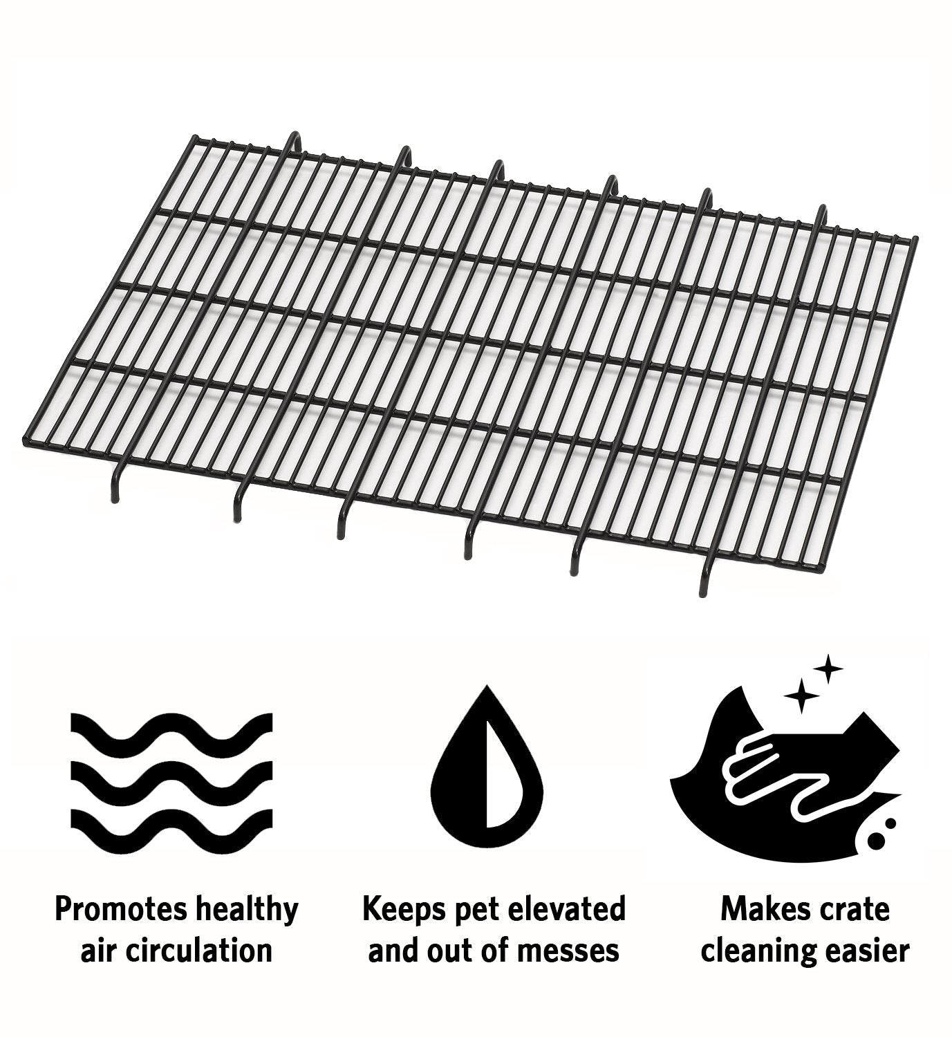 MidWest Homes for Pets Elevated Floor Grid for Dog Crate, 22.6x17.71x1.06 Inch, Metal, Black & Gray, Model FG24B