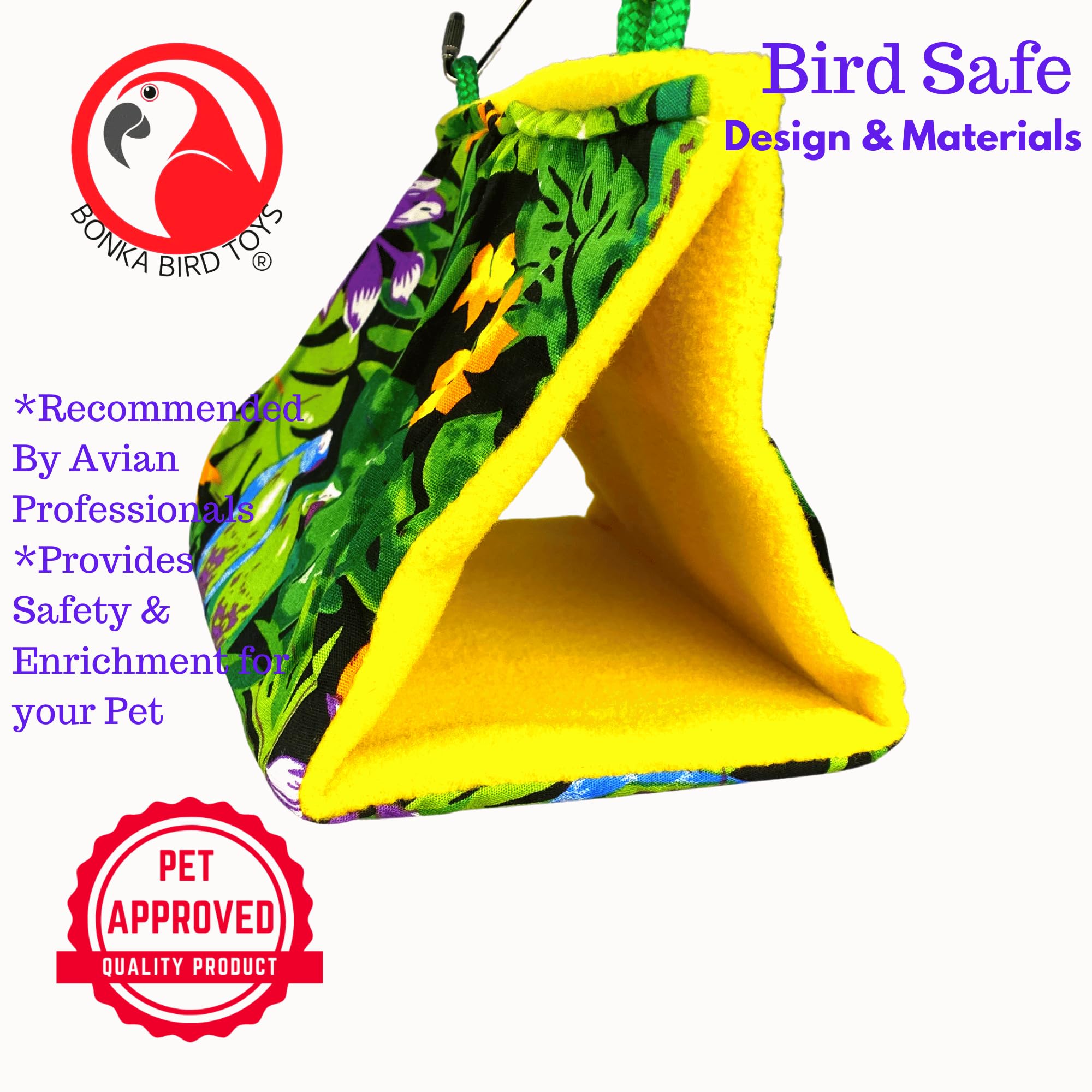 1689 Small Bonka Happy Hut Bonka Bird Toys Fabric Soft Colorful Parrotlet Budgie Cockatiel Parakeet