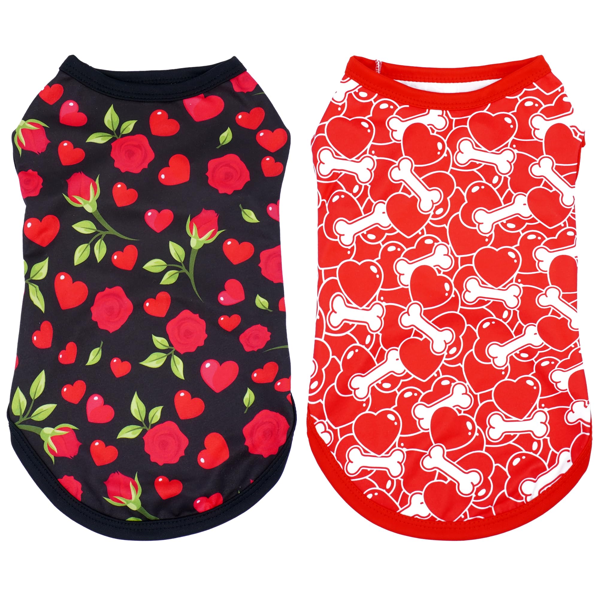 Jpgdn Valentines Dog Shirts For Large Doggie Puppy Girl Boy Male Female Sleeveless Tank Top Tee Vest T Shirts Black Red Outfit P