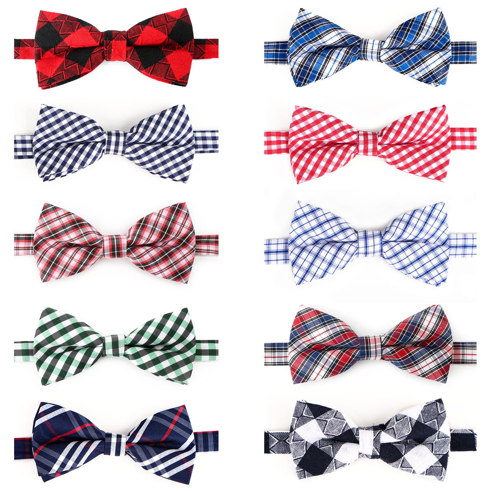 Segarty Dog Bow Tie, 10 Pcs Bowties Dog Collar Holiday Cat Collar Grooming Bulk Bows For Pet Puppy Photography Festival Party Neck Wear Gift, Cute And Plaid Patterned