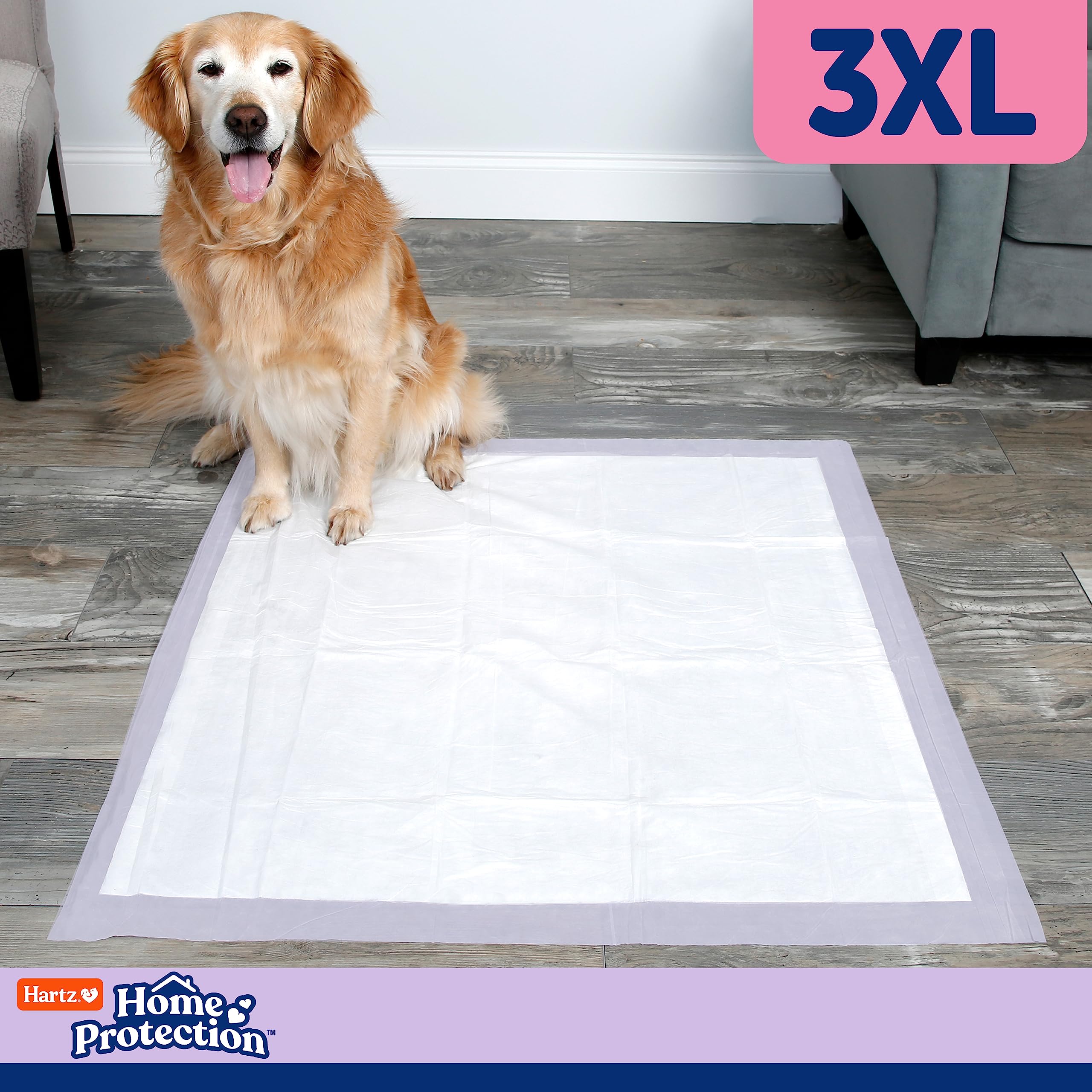 Hartz Home Protection Lavender Scented Dog Pads, 3Xl 30 Count, Super Absorbent & Won'T Leak, Odor Eliminating
