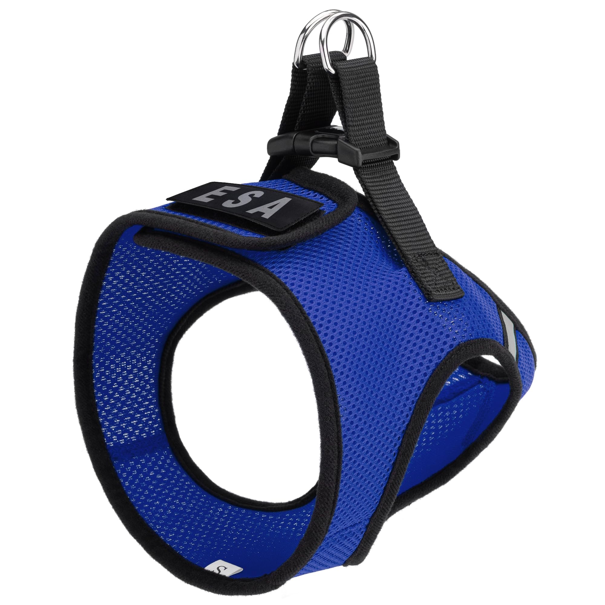 Dogline Boston Step In Mesh Dog Harness With Esa Patch No Choke Pet Vest Soft Gentle Padded Chest Halter For Puppies Small Medium And Large Dogs 16 To 18 Inches Girth Royal Blue