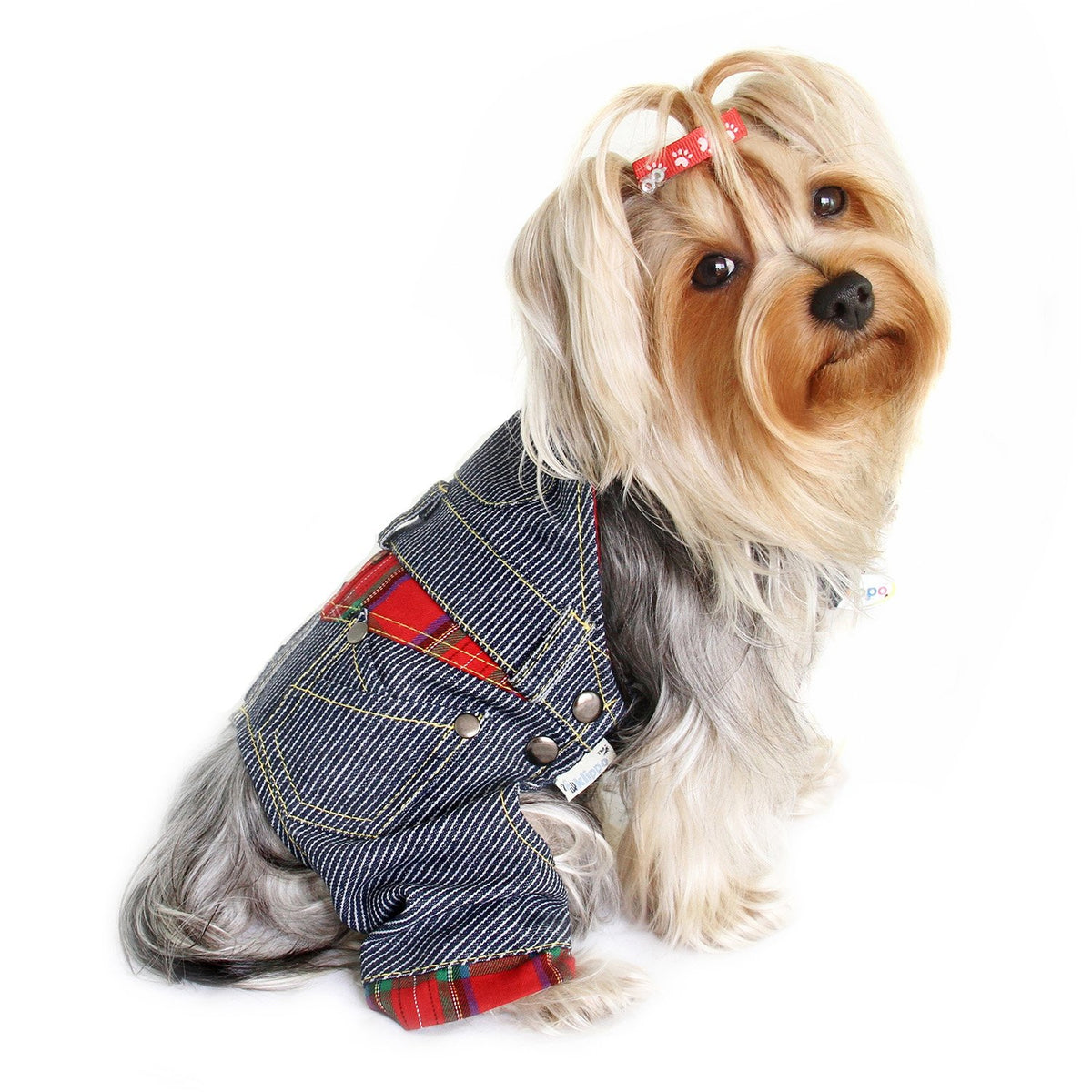 Dog/Puppy Stripy Denim Overall/Coverall/Bodysuit - Large