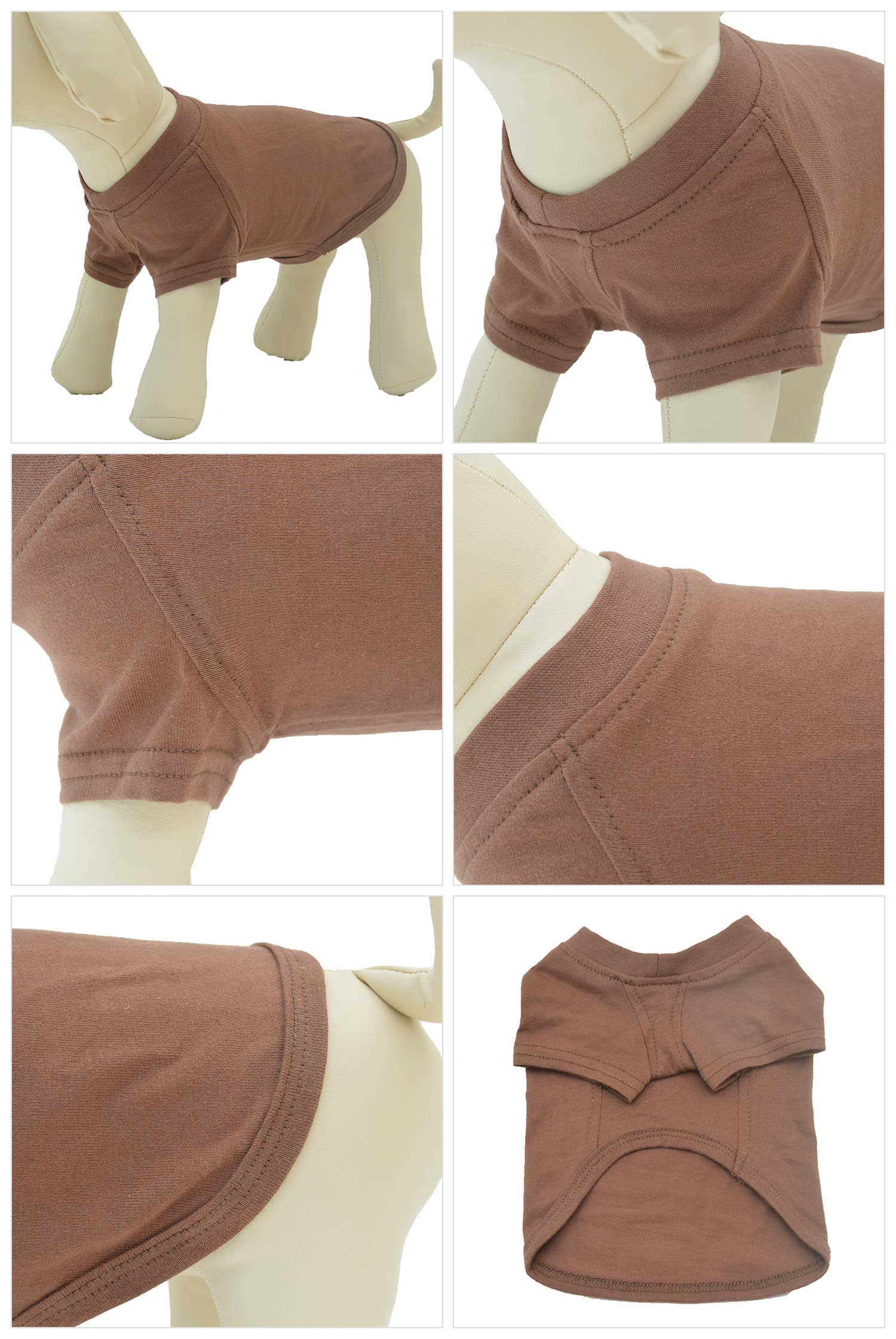 Lovelonglong 2019 Pet Clothing Dog Costumes Basic Blank T-Shirt Tee Shirts for Small Dogs Coffee S