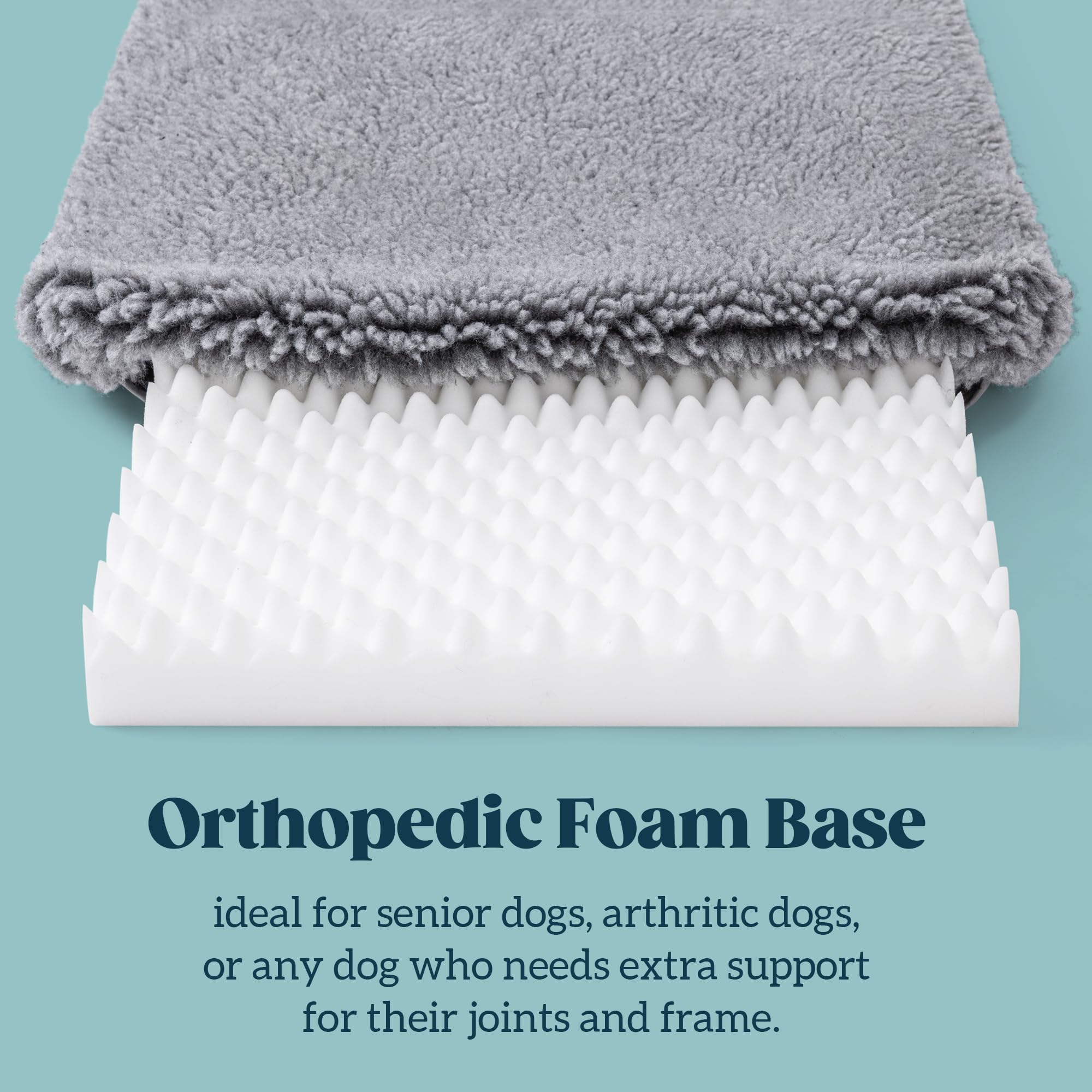 PELZIN Indestructible Dog Bed - Orthopedic Chew Proof Crate Pad, 47"x29", Charcoal, Stoutwool Fabric, Ideal for Extra Large Breeds