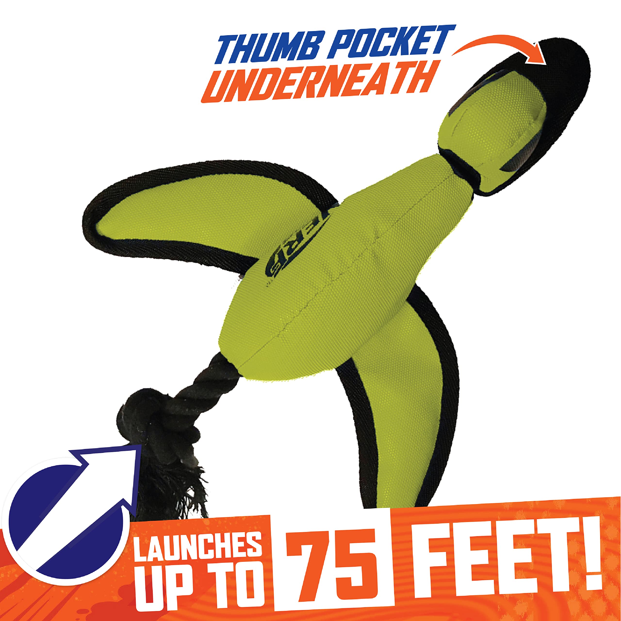 Nerf Dog Large Nylon Launching Duck, Green