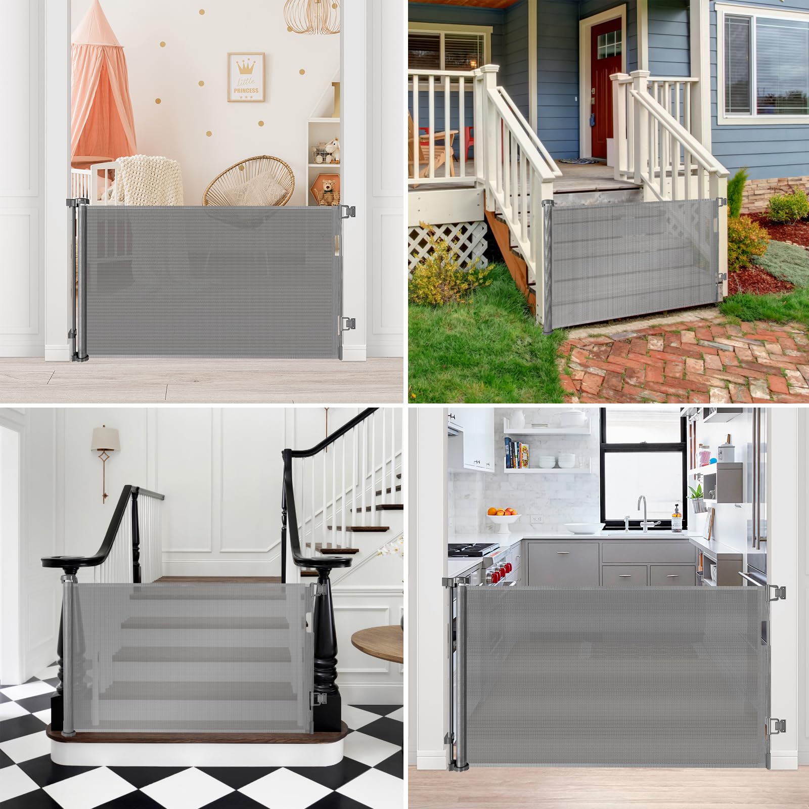 Retractable Baby Gate Retractable Gate 35    Tall X 55    Wide Dog Gates for The House Outdoor Pet Gates for Dogs Indoor Mesh Do