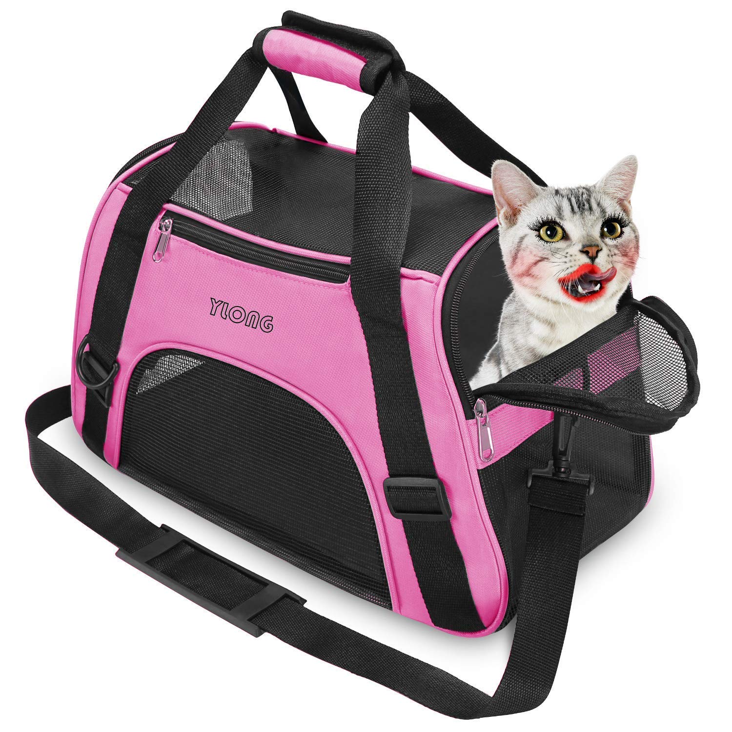 Ylong Cat Carrier Airline Approved Pet Carrier,Soft-Sided Pet Travel Carrier For Cats Dogs Puppy Comfort Portable Foldable Pet B