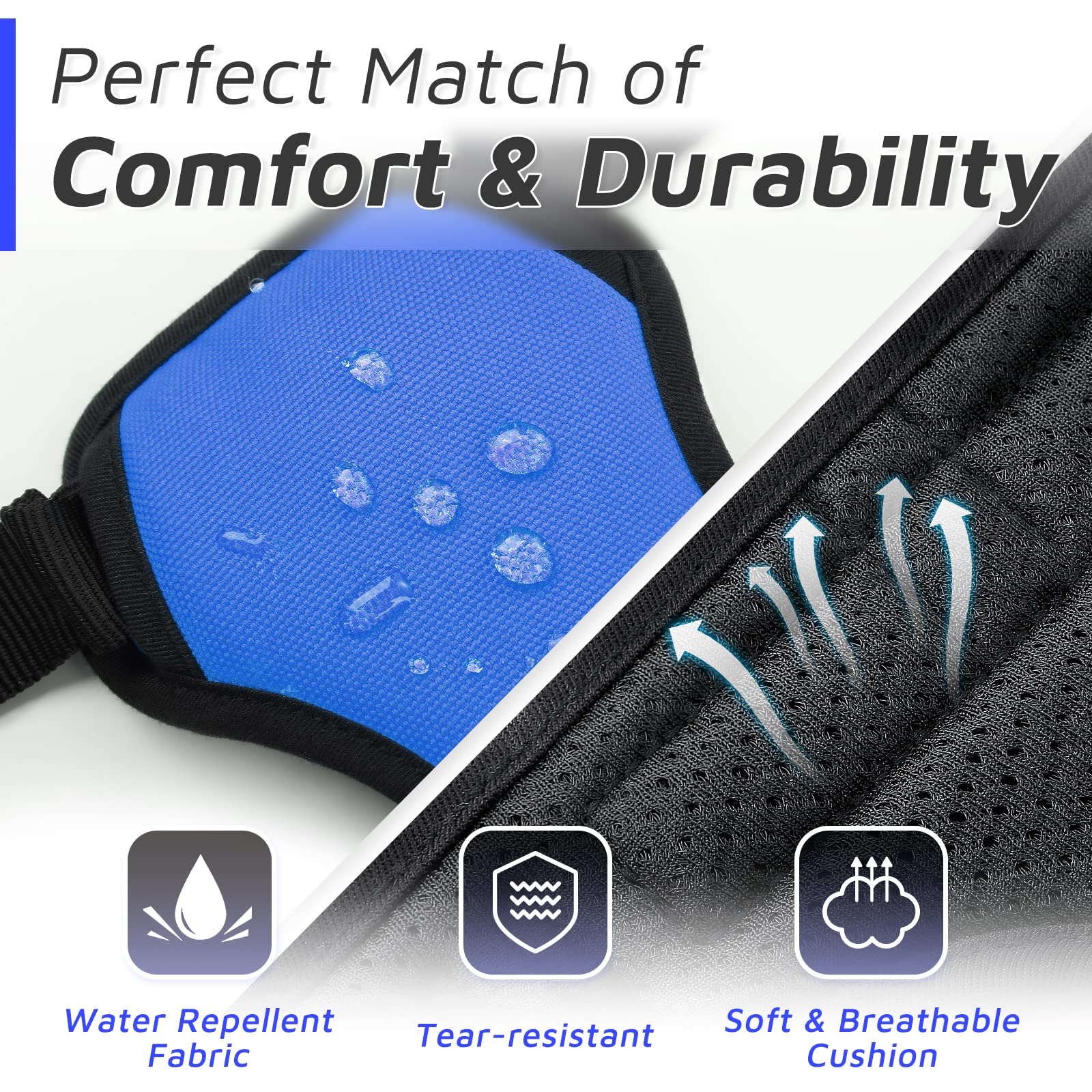 Eagloo Dog Harness Small Sized Dog, No Pull Service Vest With Reflective Strips And Control Handle, Adjustable And Comfortable For Easy Walking, No Choke Pet Harness With 2 Metal Rings, Blue, S