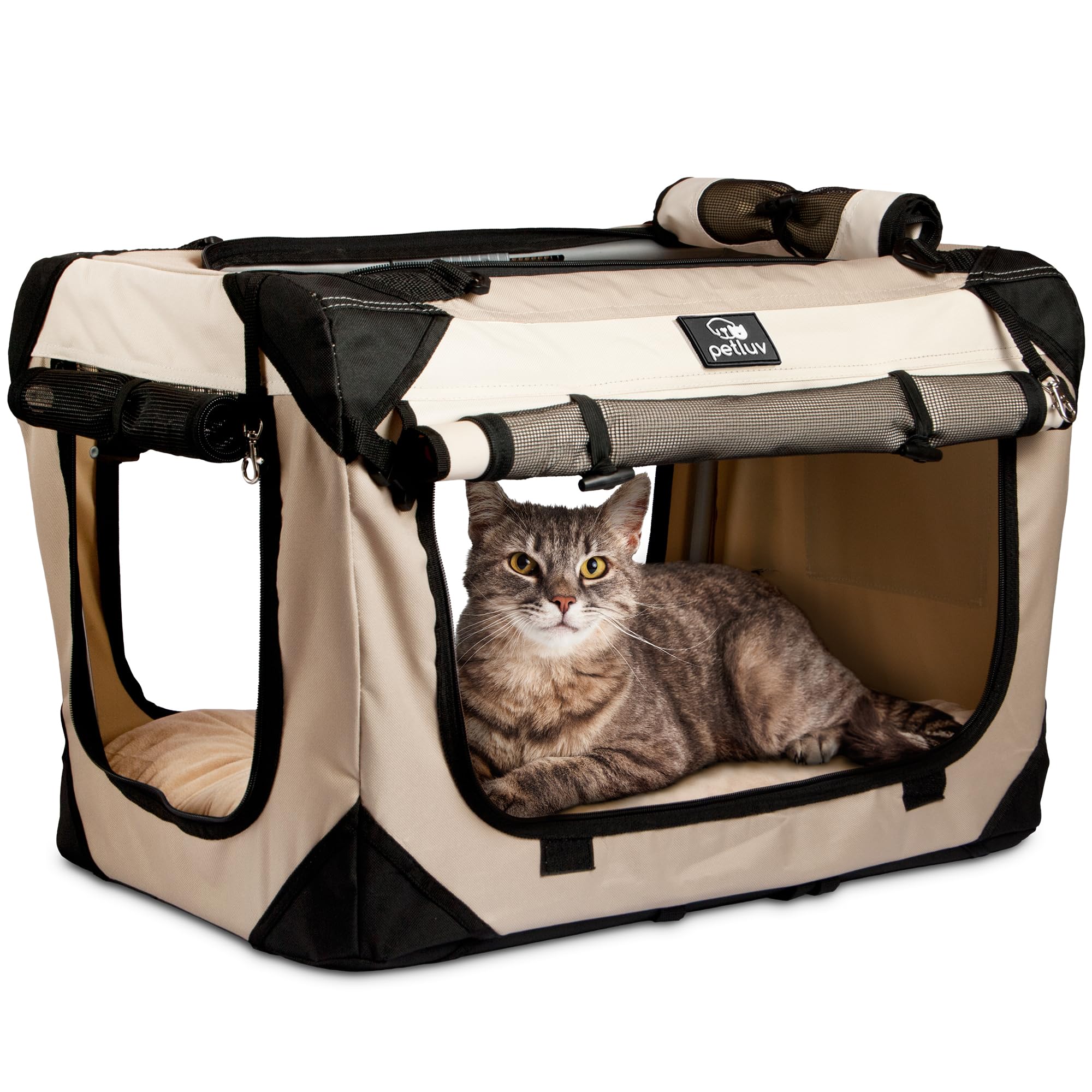 Medium Cat Carrier & Dog Carrier For Most Cats Or Small Dog. Soft Sided Pet Carrier For Travel. Collapsible, Portable With Soft 