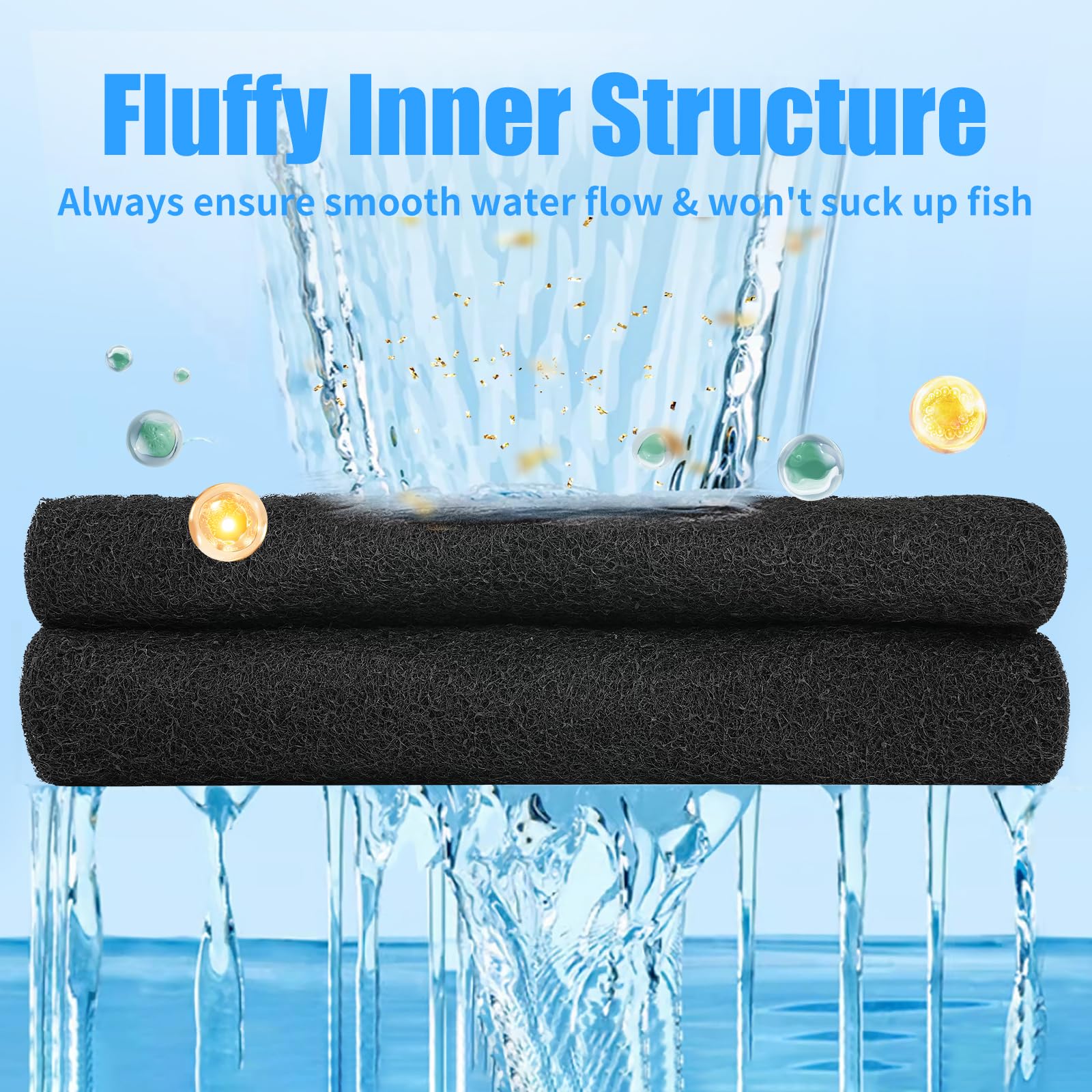 Aquaneat Aquarium Activated Carbon Filter Media Pad For Fish Tank Pond Canister Filter (10.5'' X 36'')