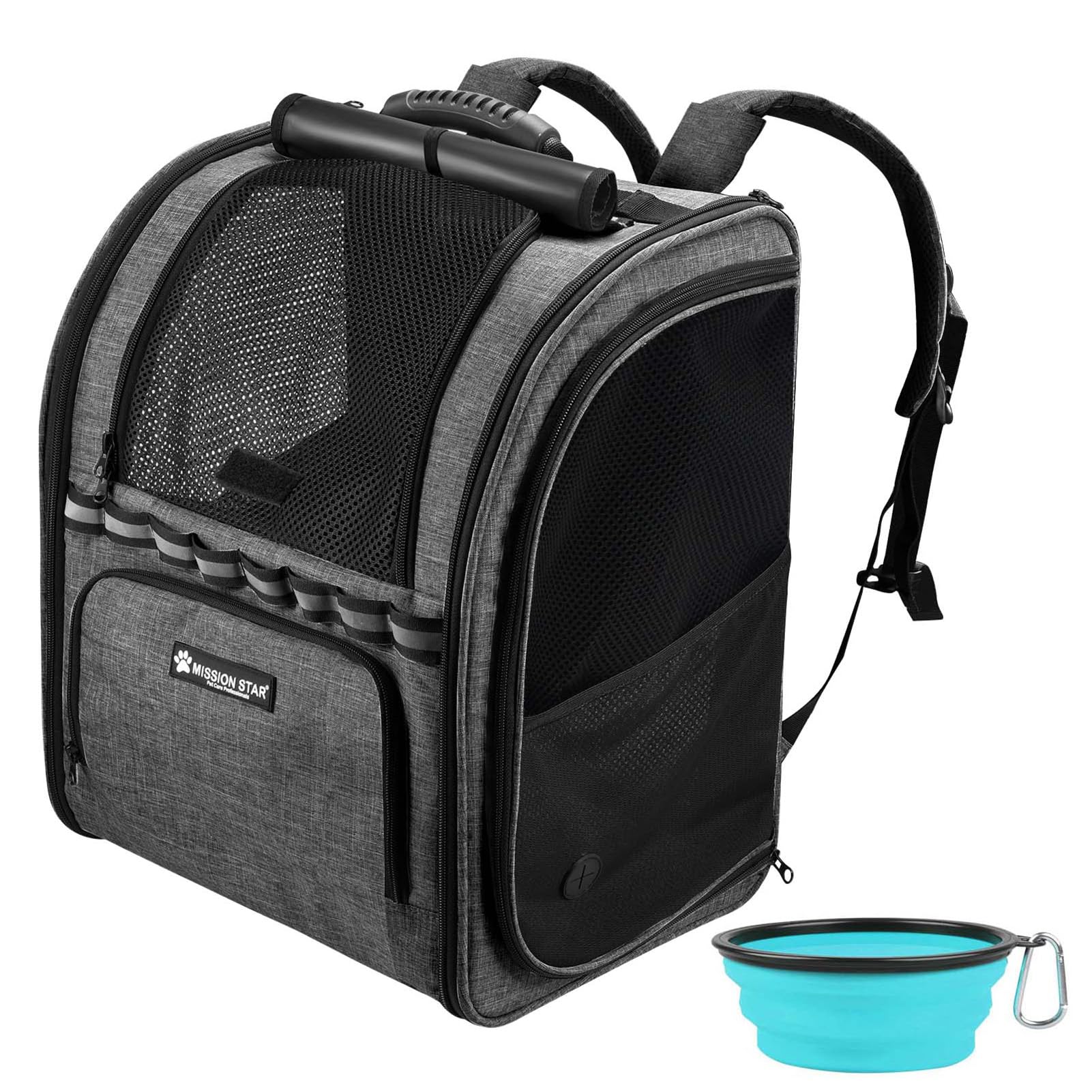 Cat Backpack Carrier with Breathable Mesh, Pet Carrier Backpack for Cats/Small Dogs, Dog Carrier Backpack, Great Ergonomic 3D De