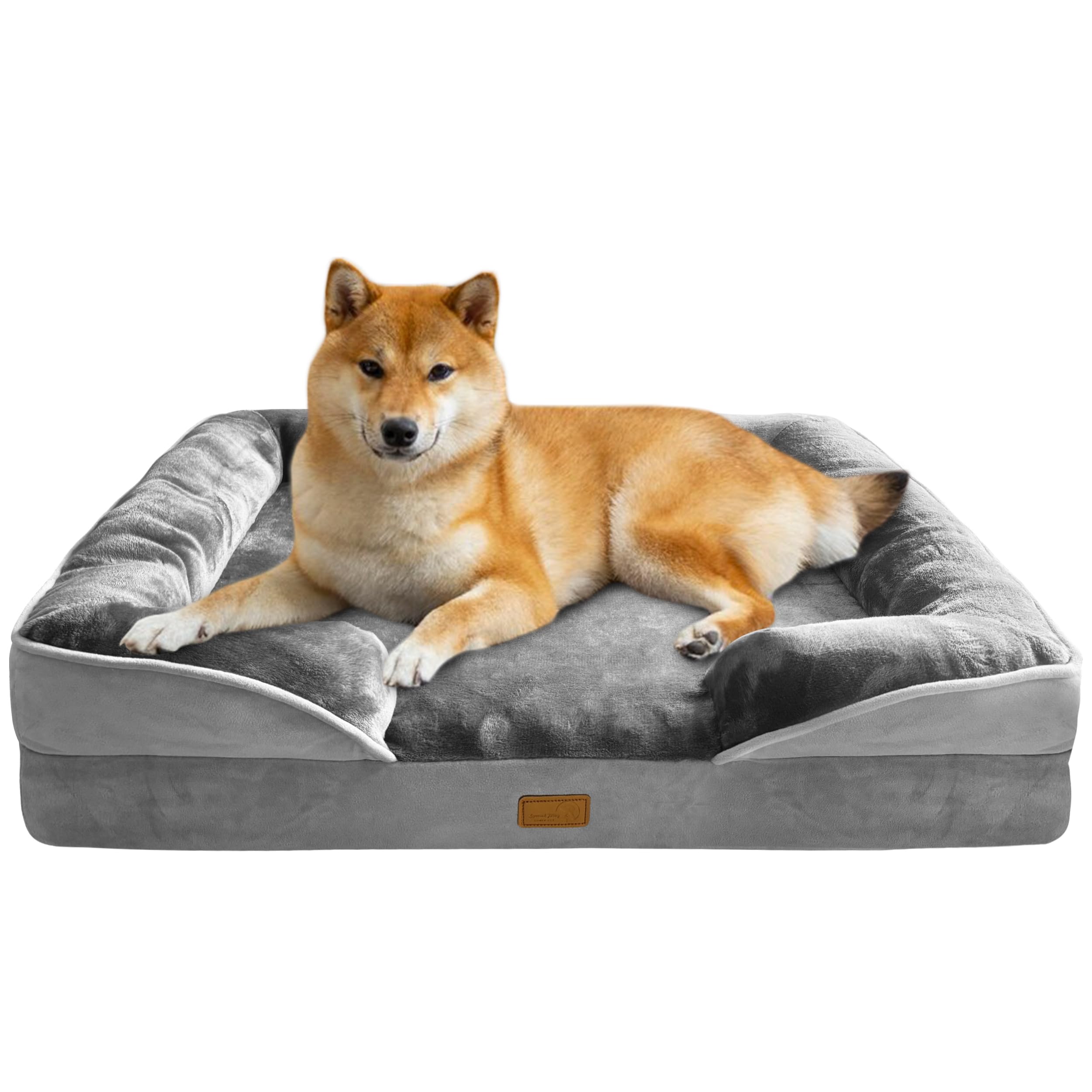 Spotted Play Orthopedic Dog Bed With Sides - Dog Sofa Beds For Large Dogs, Supportive Foam Pet Couch Bed With Washable Removable