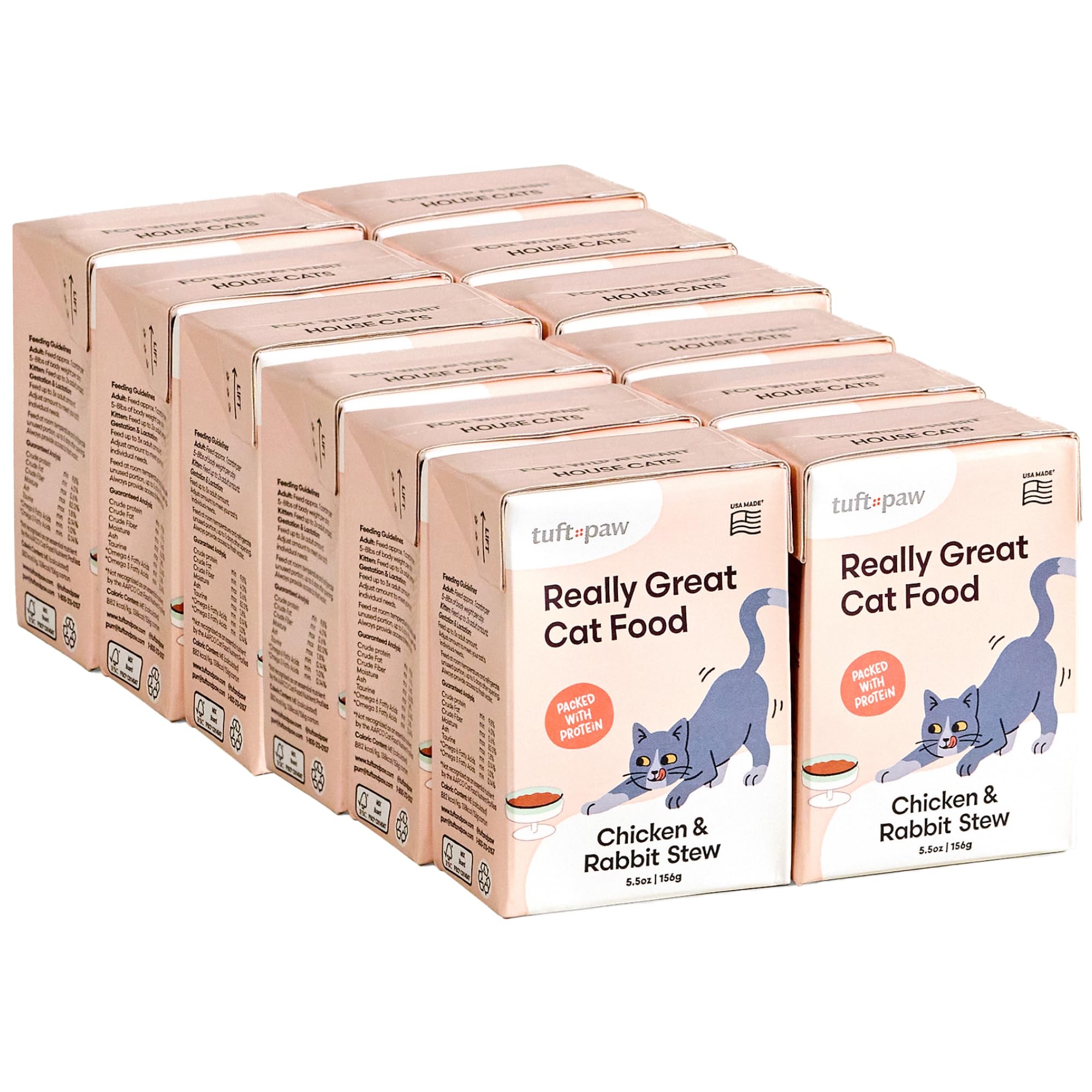 TUFT + PAW Really Great Cat Food Cage Free Chicken & Rabbit Stew, High Protein Wet Cat Food with Pumpkin and Salmon Oil, No fill