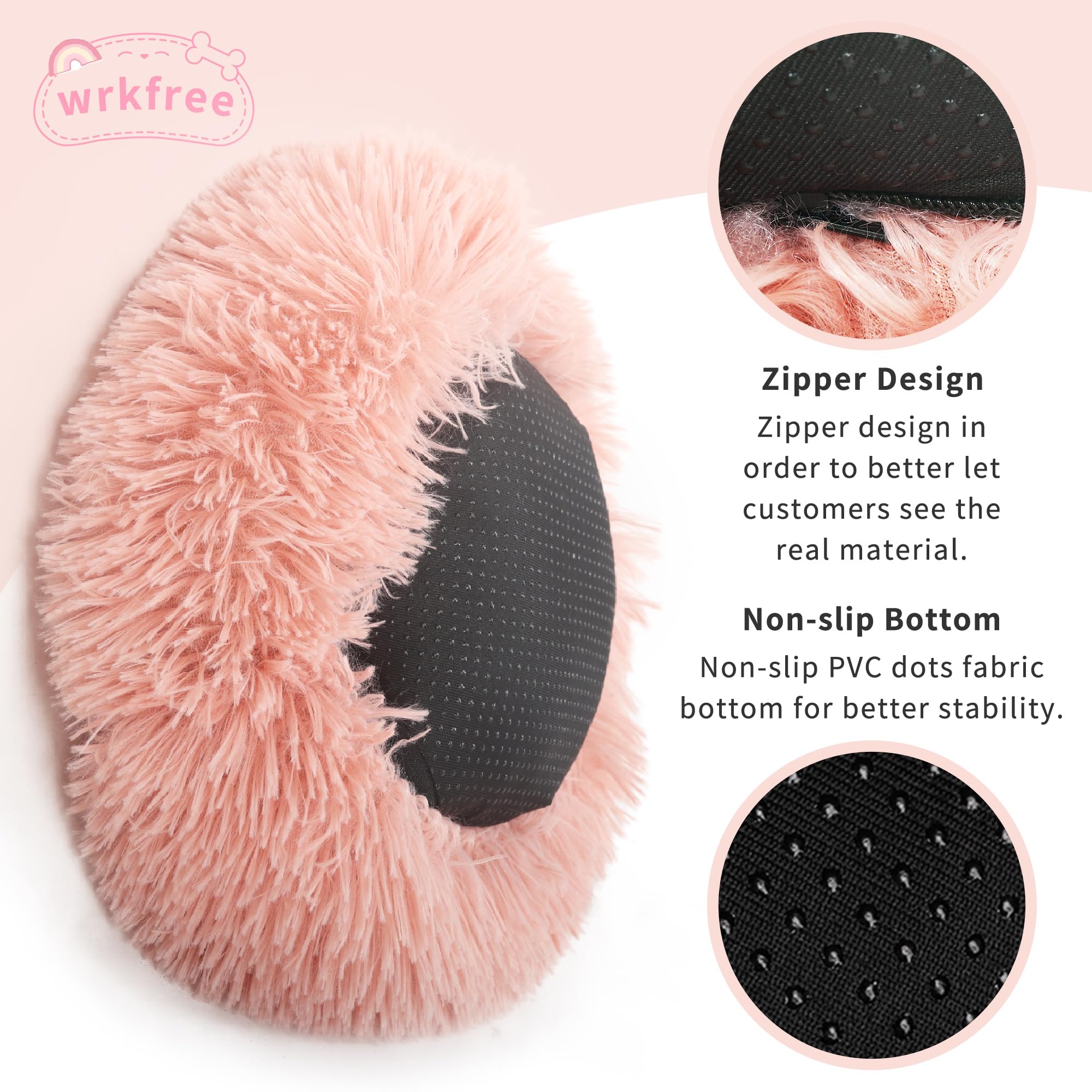 wrkfree Chinchilla Bed Pink Burrowing Pet Bed for Guinea Pigs and Other Small Animals 11.8 inch