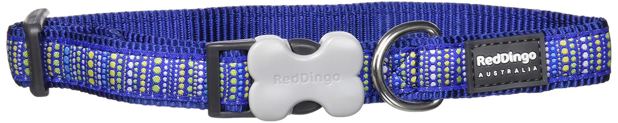 Red Dingo LotzaDotz Dark Blue Dog Collar, Medium/Large/20mm